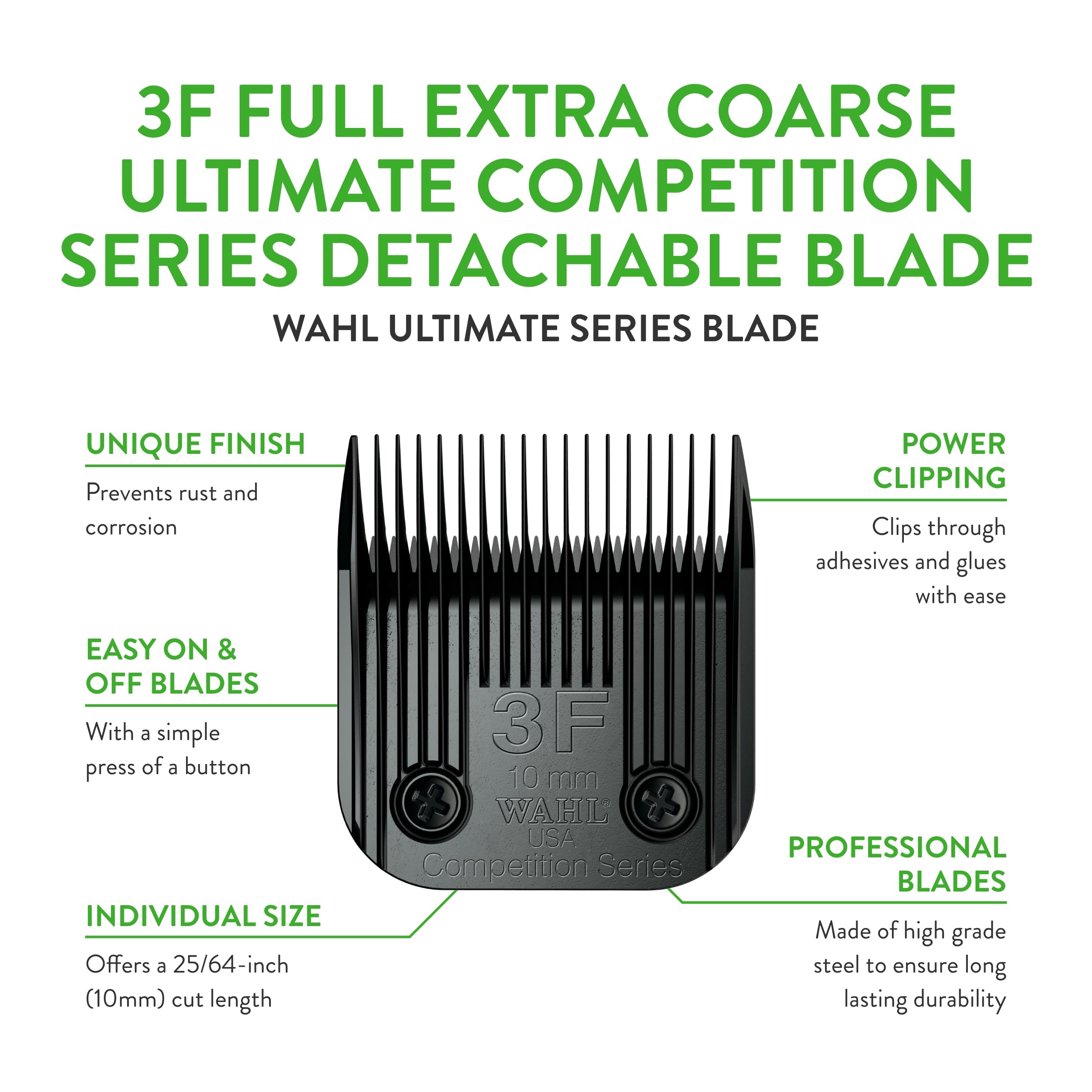 Wahl Professional Animal 3F Full Extra Coarse Ultimate Competition Series Detachable Blade With 25/64-Inch Cut Length (2376-500)