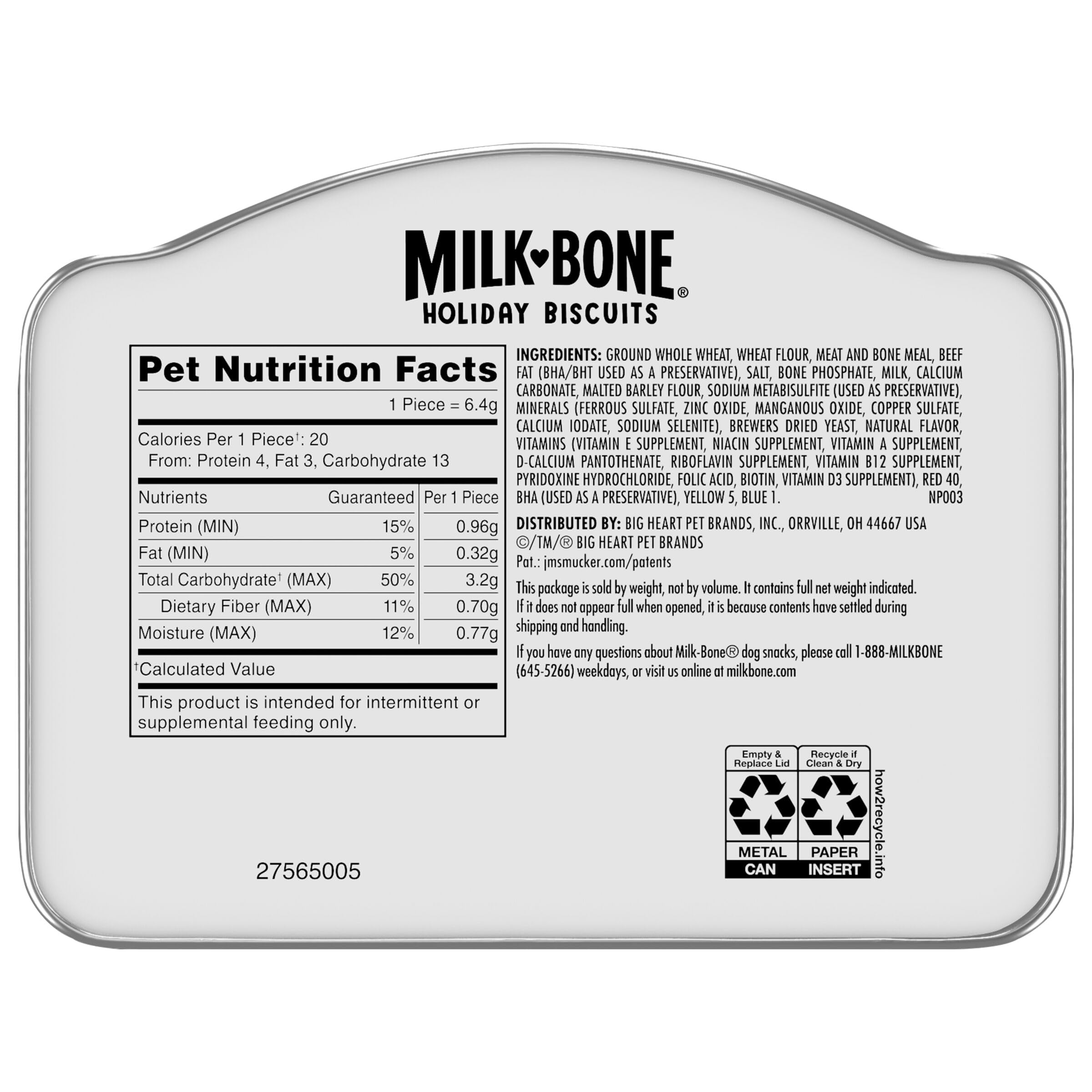 Milk-Bone Limited Edition Holiday Dog Treats, Small Biscuits, 24 Ounce Reusable Tin