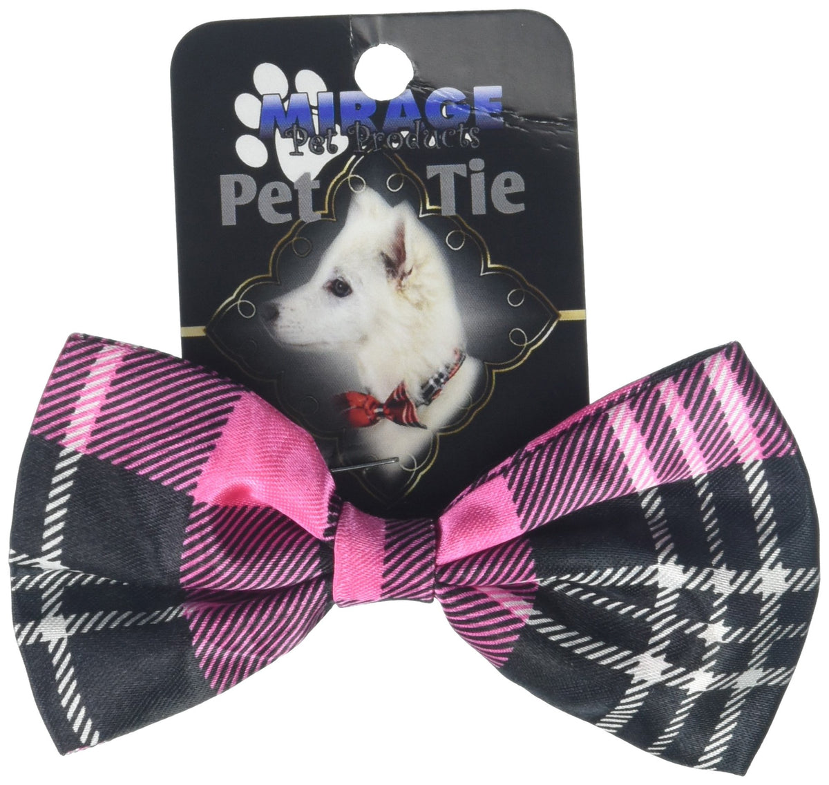 Pet, Dog and Cat Bow Ties, &quot;Classic Plaids&quot; *Choose from 4 different options!* Elastic Band Pink Plaid