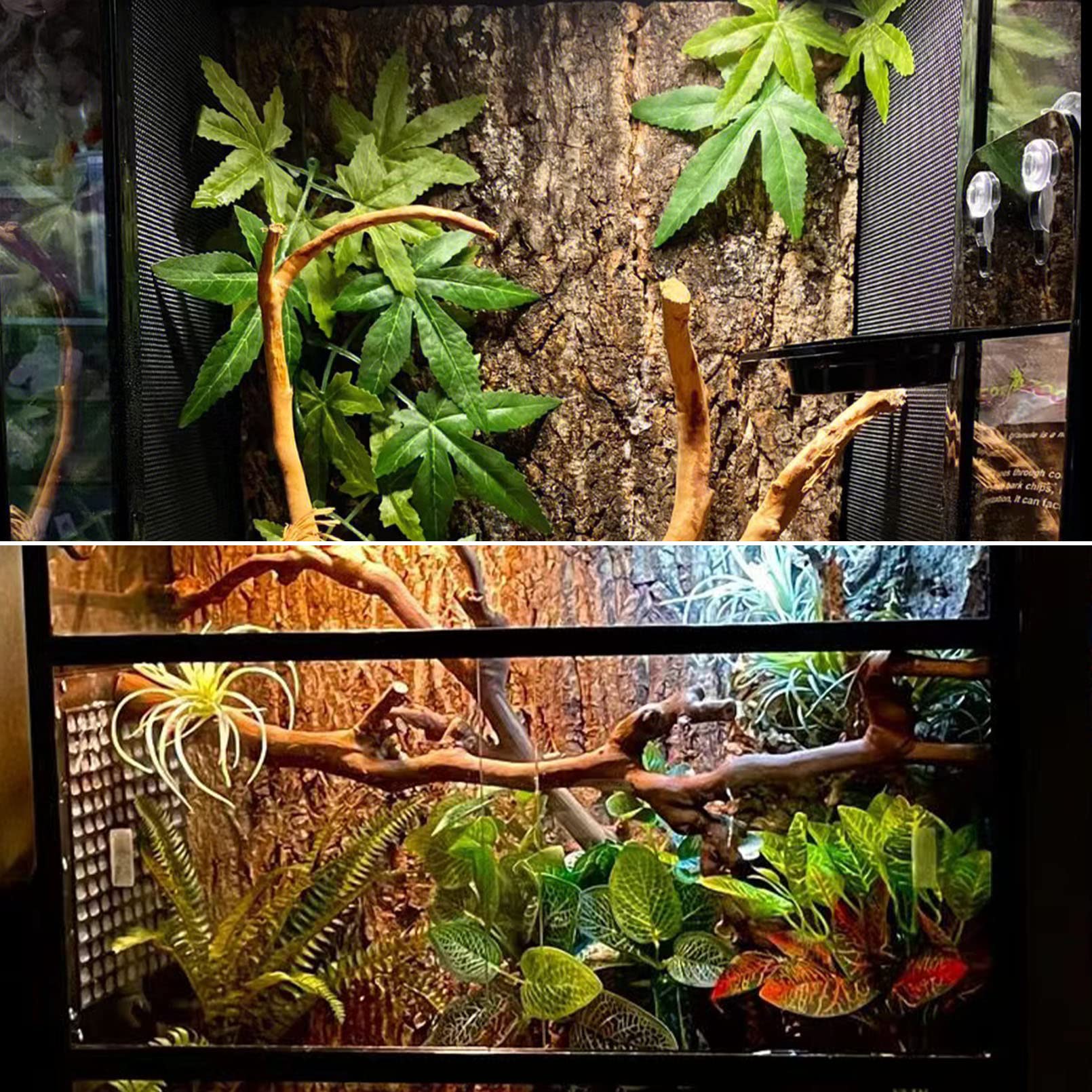 Tfwadmx 2Pcs Cork Terrarium Background 11.8   X7.9    Natural Cork Bark Backdrop Reptile Background Climbing Wall Terrarium Acce