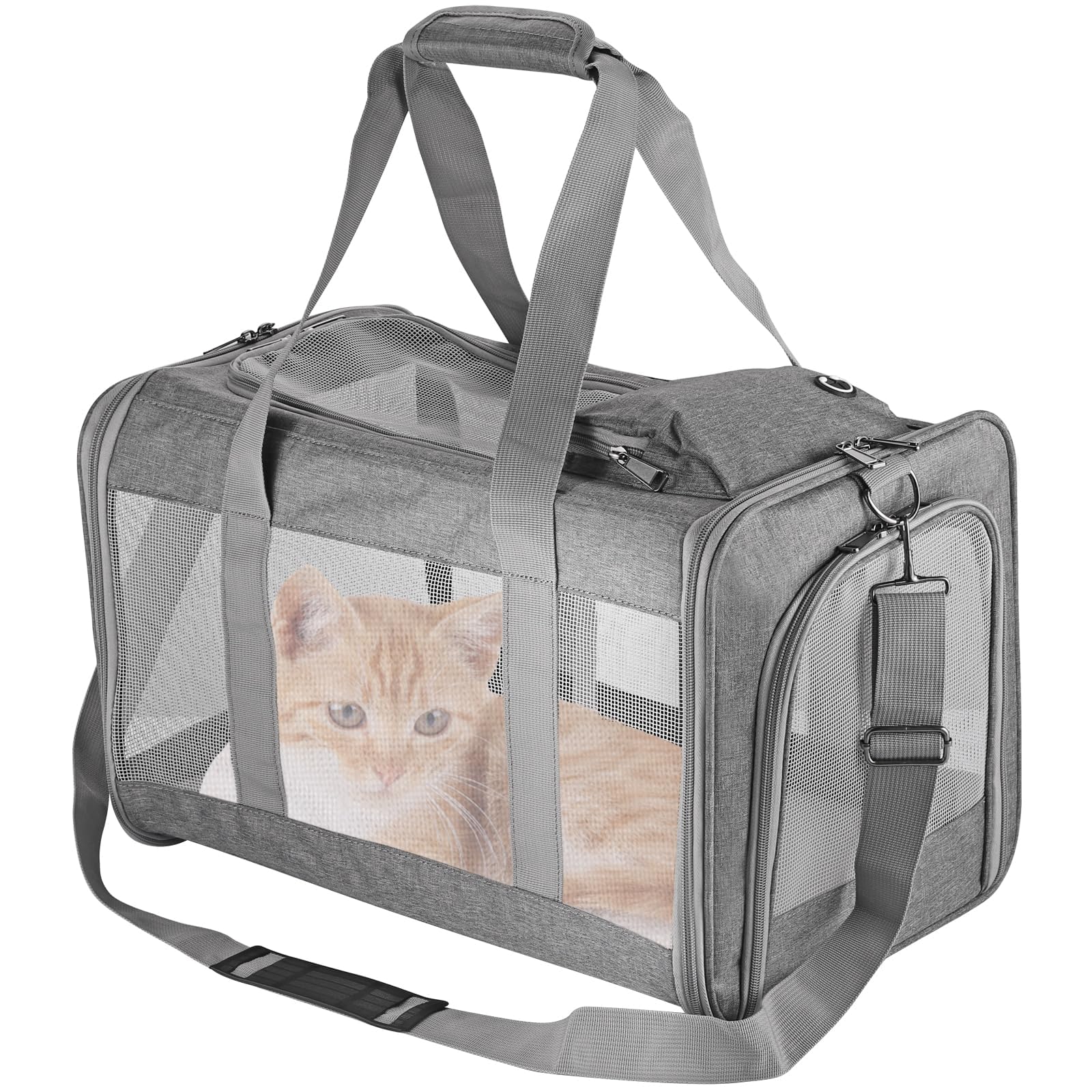 Maxetodo Airline Approved Pet Carrier For Cats Dogs Soft Travel Bag With Breathable Honeycomb Board,Removable Support Board For 