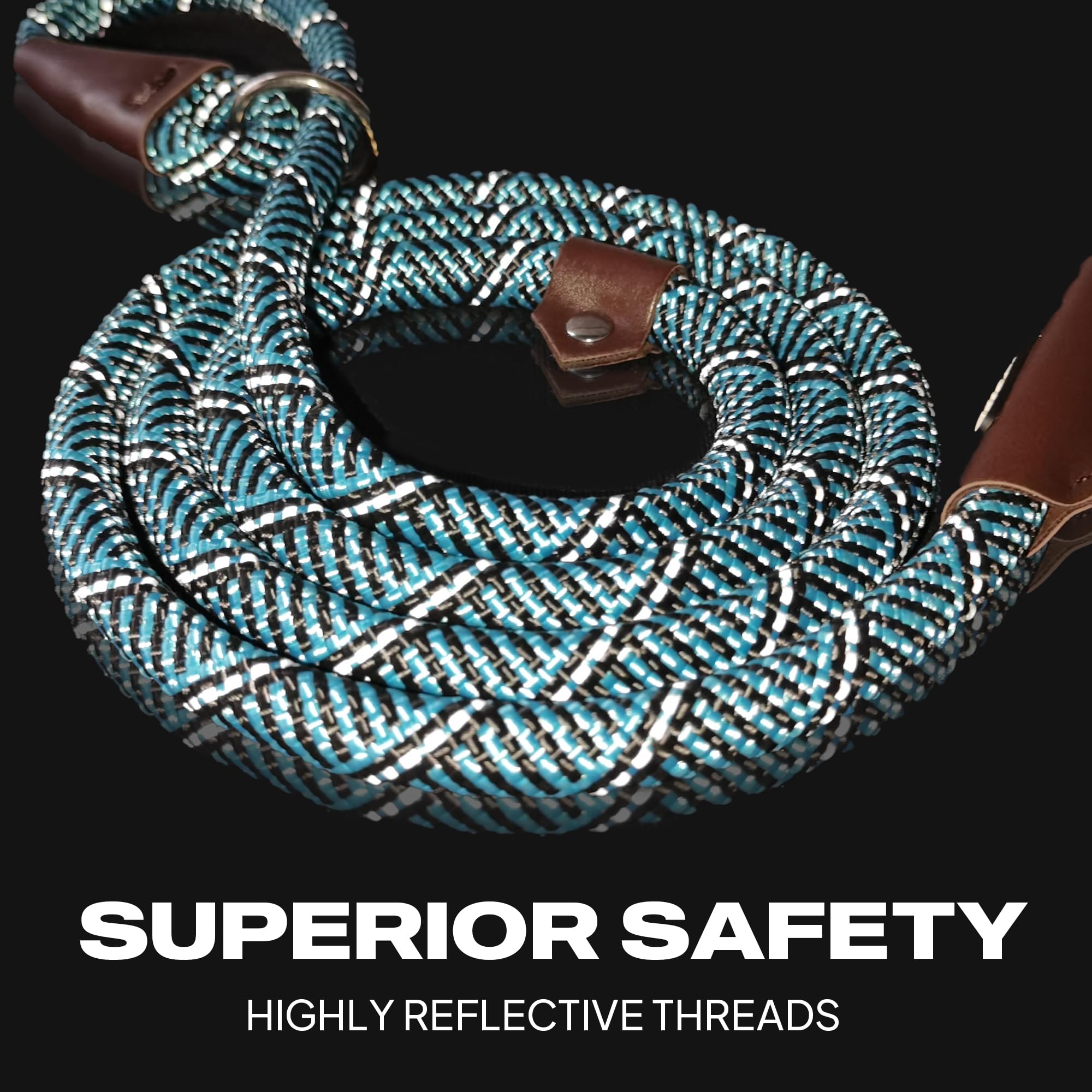 Twoear Dog Leash Dog Slip Rope Leash 6Ft Dog Training Leash Heavy Duty Strong Slip Lead Highly Reflective Threads For Small Medium And Large Dogs (Slim(3/8''X6Ft), Blue)