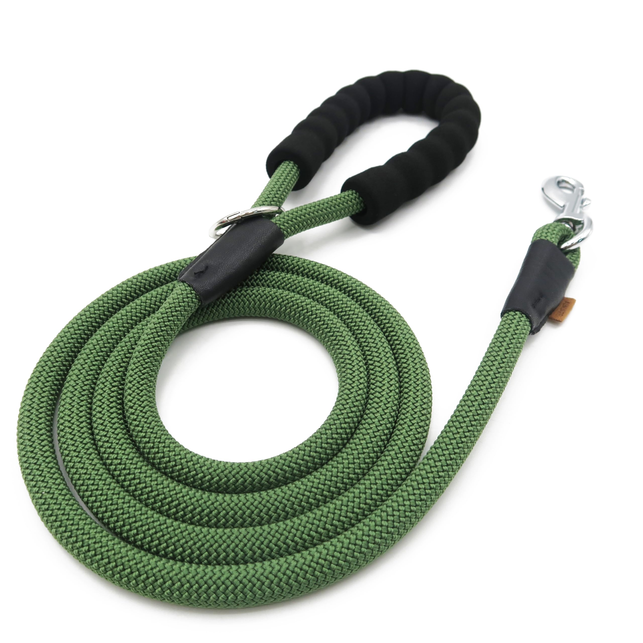 Aiminto Dog Leash, Braided Rope Traction - Walking Training Lead for Medium/Large Dogs ((1/2 '') x 6FT, Dark Green)