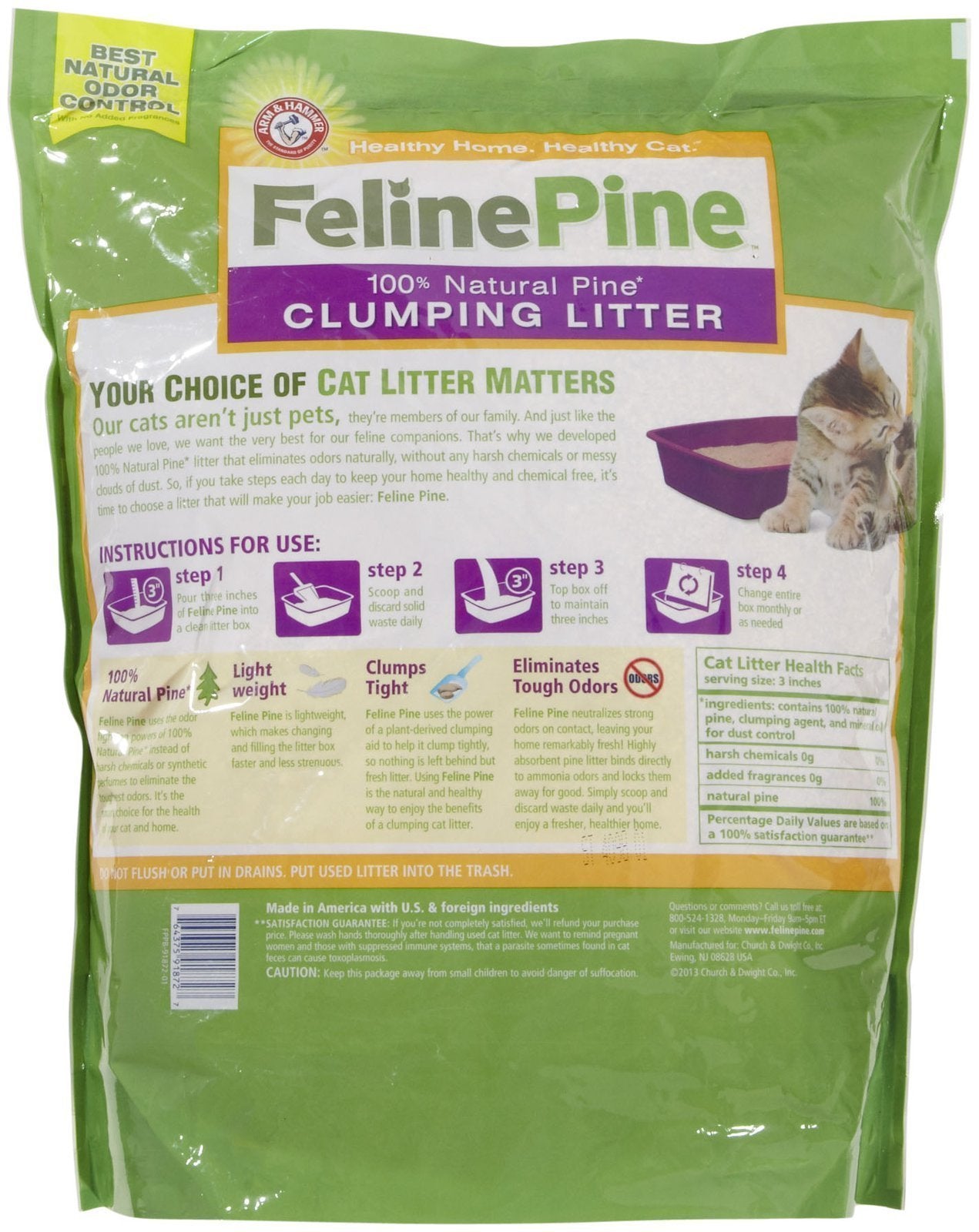 Arm & Hammer Feline Pine Cat Litter 14 Lb Bag
