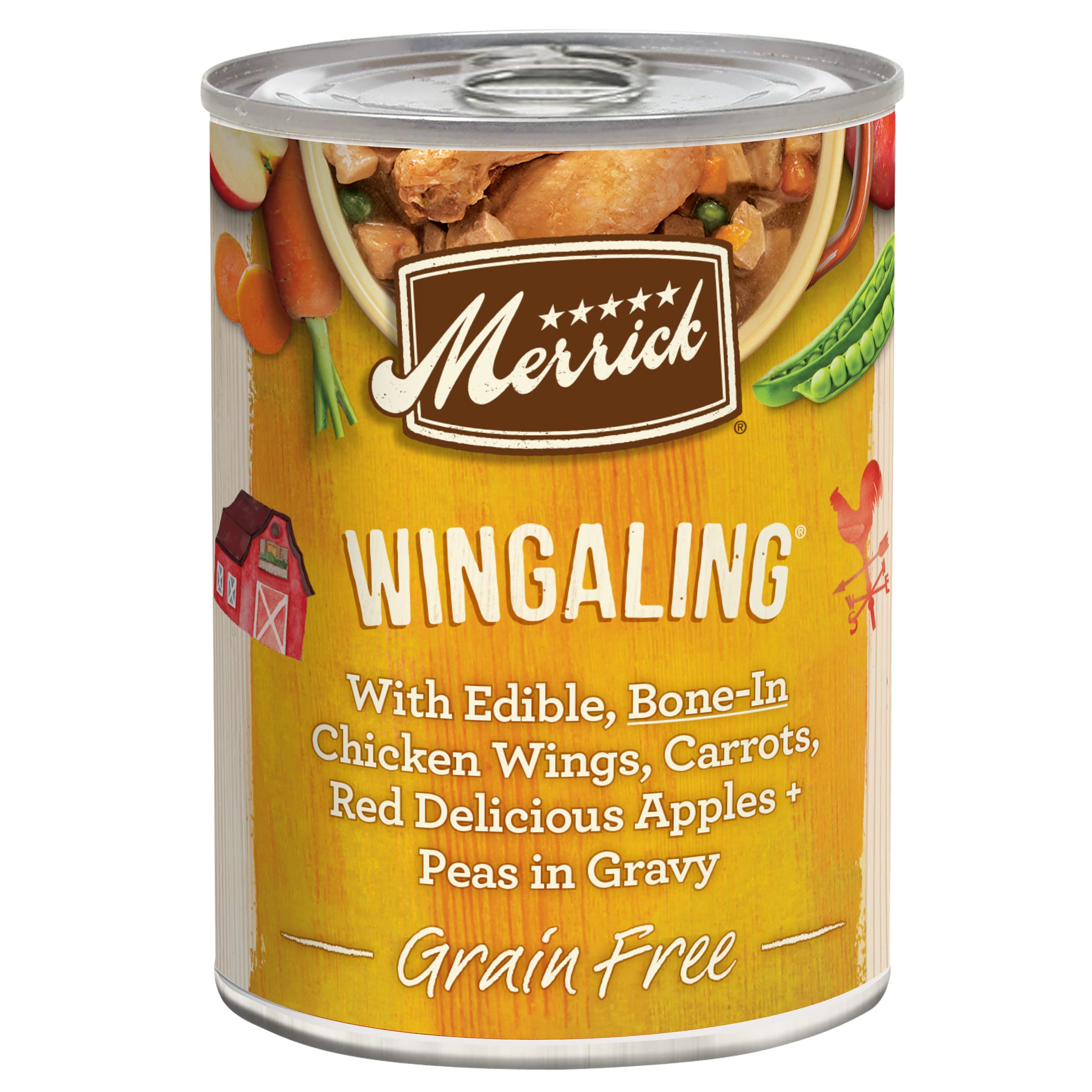 Merrick Grain Free Wet Dog Food, Premium And Wholesome Gluten Free Canned Adult Dog Food, Wingaling Recipe - (Pack of 12) 12.7 o