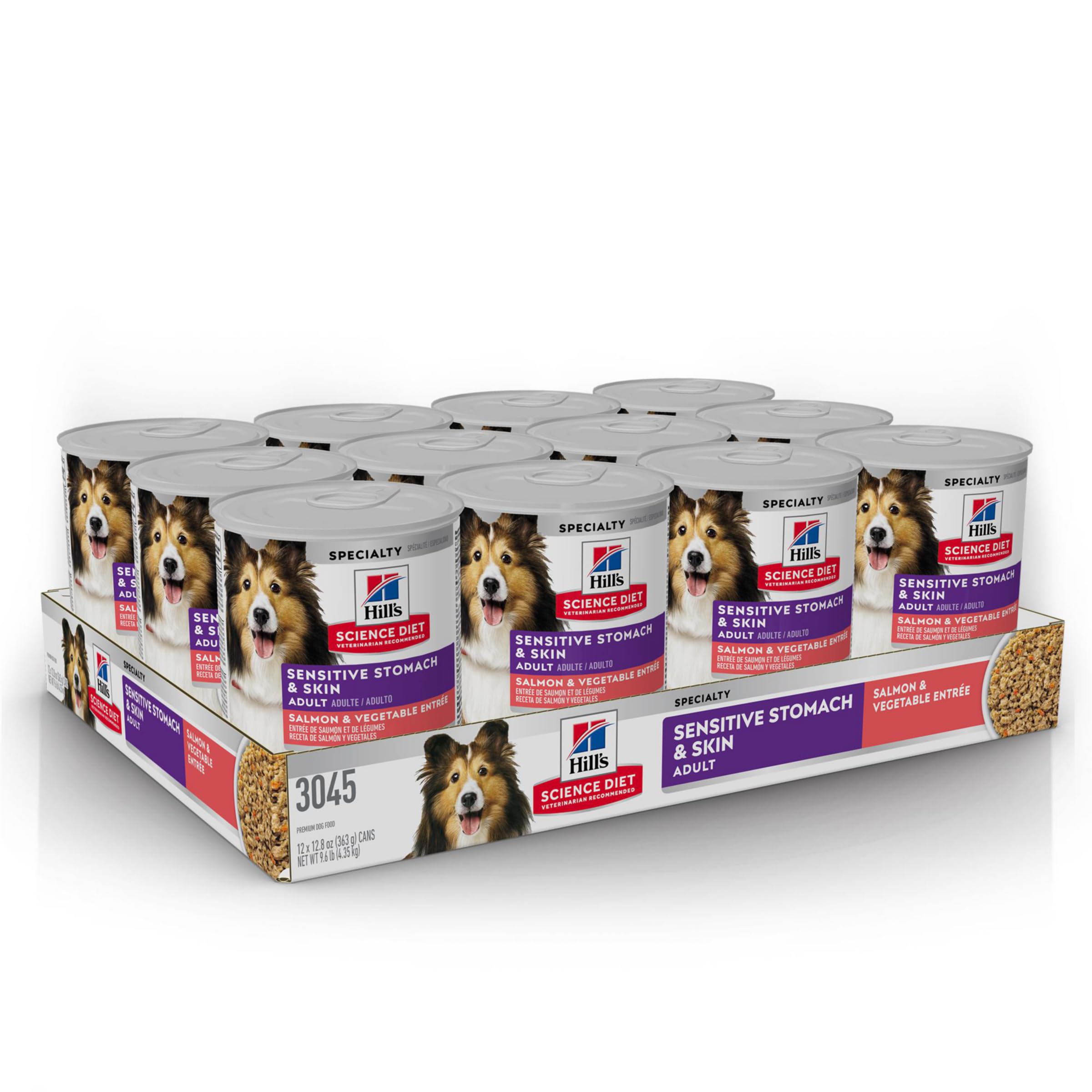 Hills Science Diet Sensitive Stomach & Skin, Adult 1-6, Stomach & Skin Sensitivity Supoort, Wet Dog Food, Salmon & Vegetables L