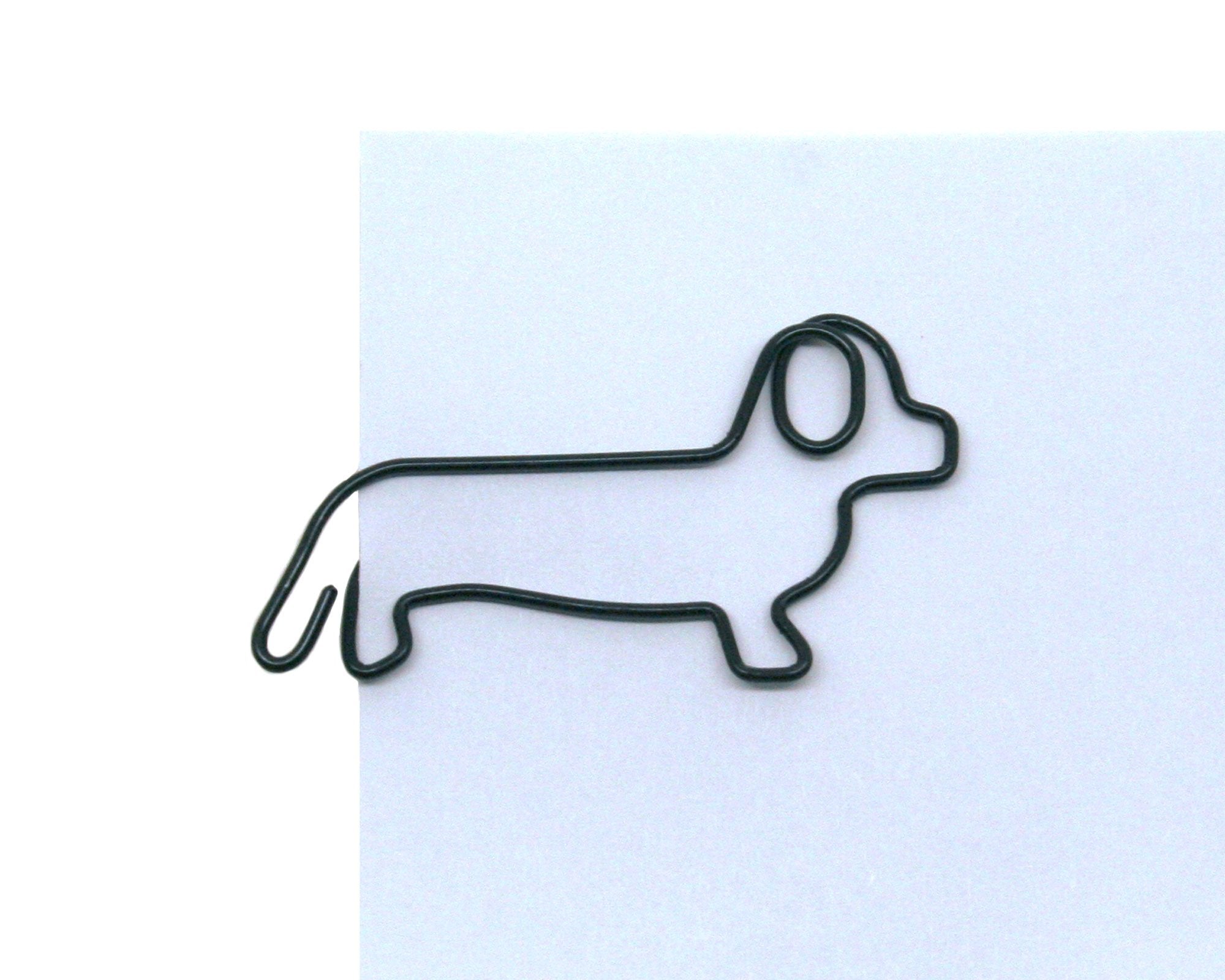 Butler In The Home Dog Dachshund Shaped Paper Clips Great For Paper Clip Collectors Or Dog And Pet Lovers (Black - 100 Count Silver Tin Gift Box)