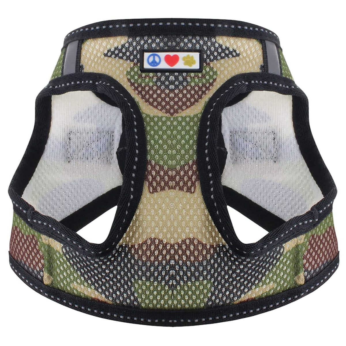 Pawtitas Dog Vest Harness Made With Breathable Air Mesh | All Weather Vest Harness For Large Dogs With Quick-Release Buckle - Green Camo Mesh Dog Harness For Training And Walking Your Pet.