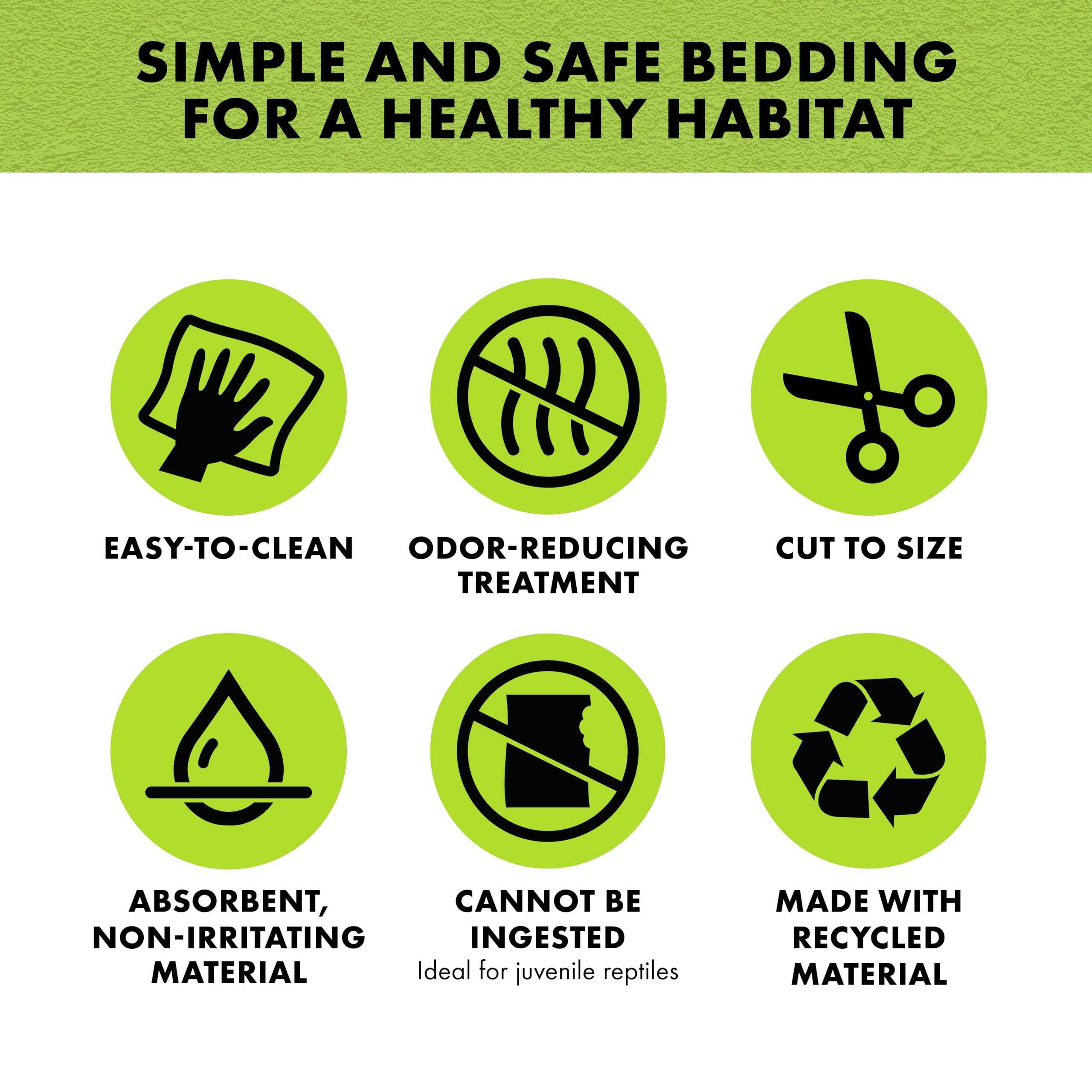 Zilla Reptile Terrarium Bedding Substrate Floor Liner, Green, 15/20G, 11.75' X 23.5'