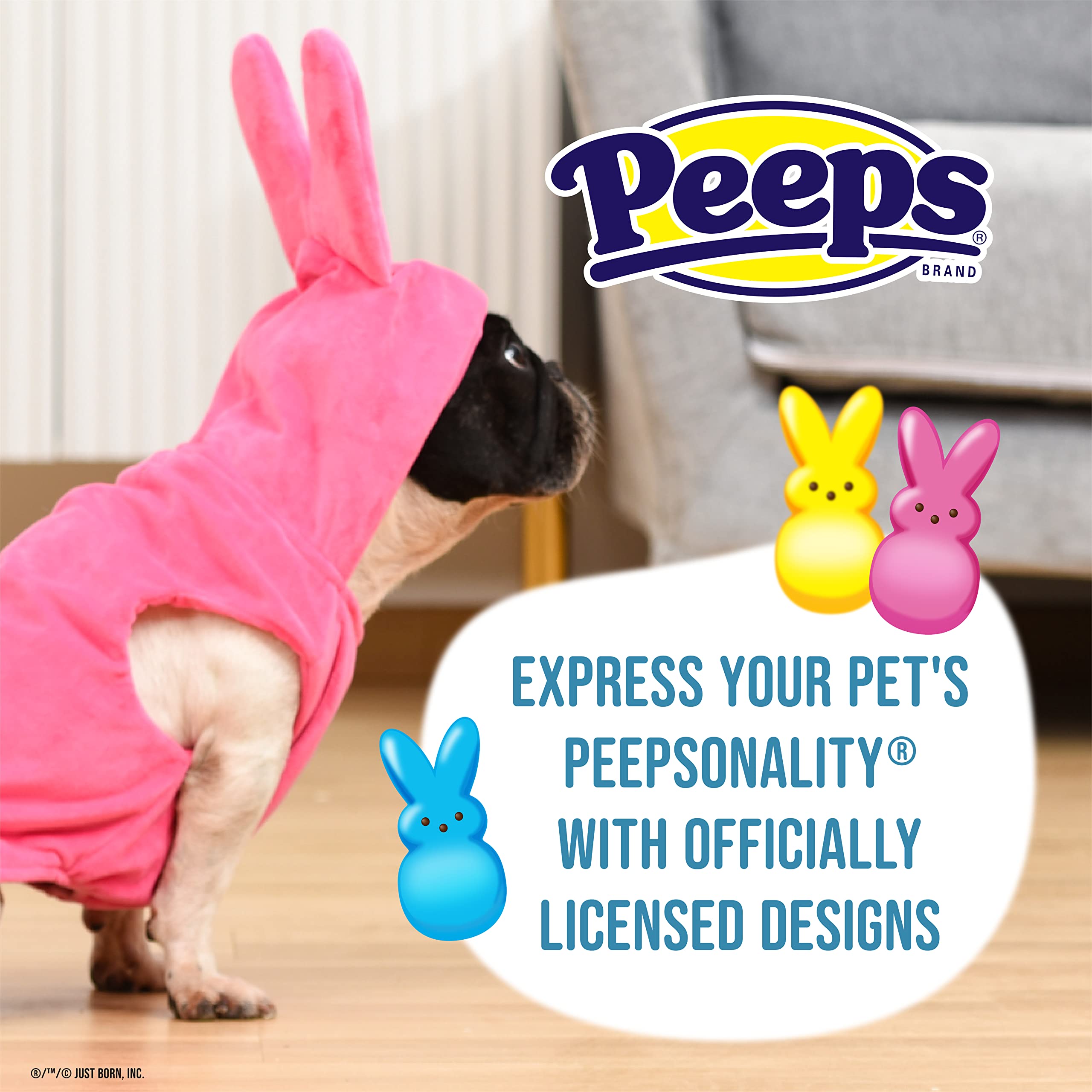 Peeps Easter Bunny Costume For Dogs, Puppies, & Cats, Small