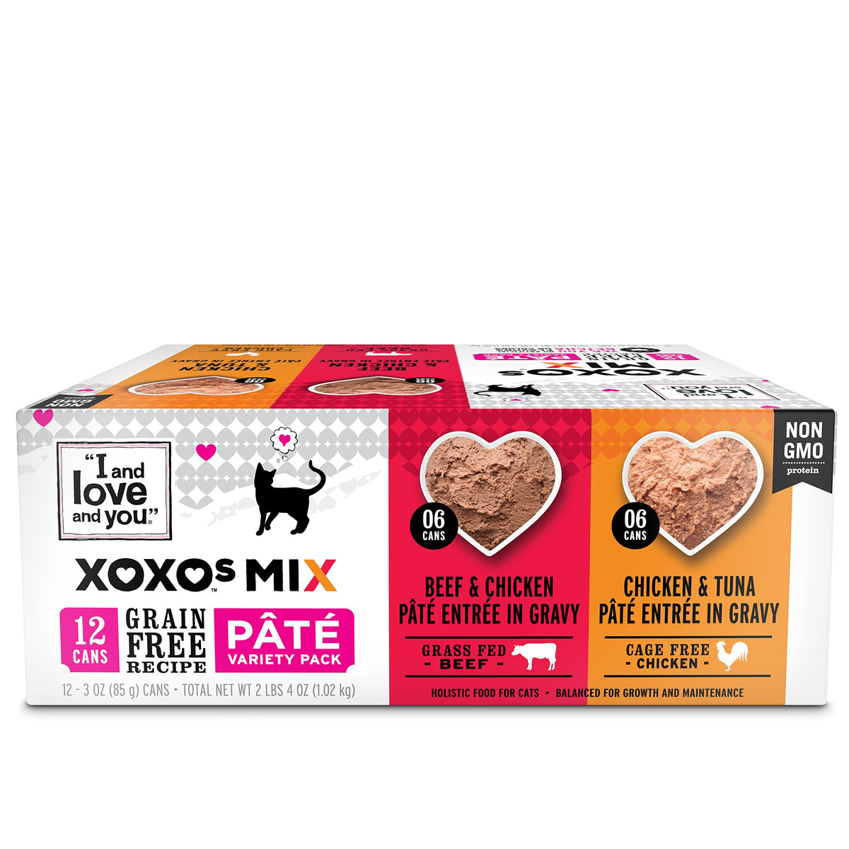 I And Love And You' Xoxos Canned Wet Cat Food, Whitefish And Tuna/Salmon And Tuna Pate, Grain Free, Real Meat, No Fillers, 3 Oz Cans, Pack Of 12 Cans