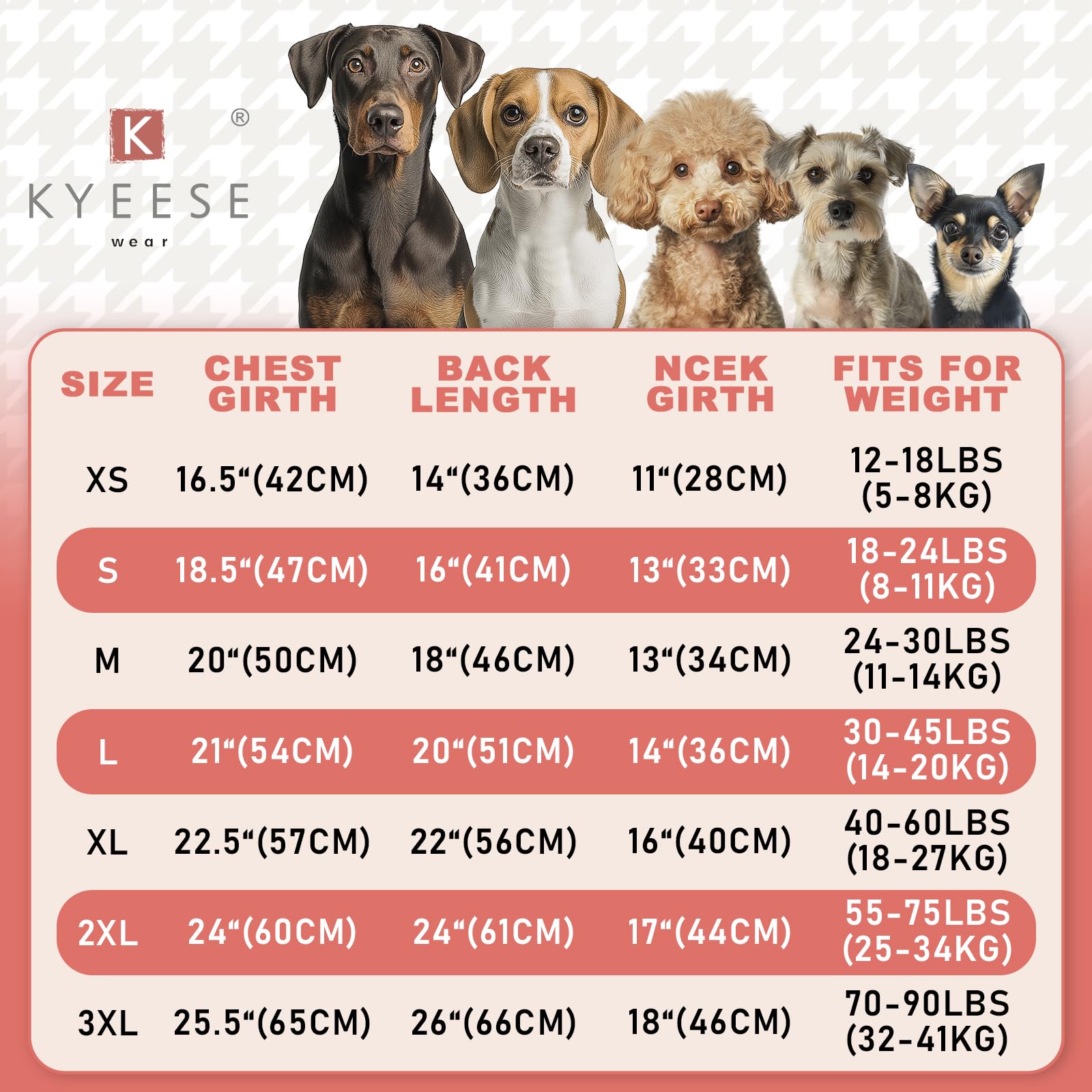 Kyeese Dog Sweater Christmas Classic Dogs Clothes Stretchy Pet Sweater Medium Size Dog Comfy Pets Coats With Leash Hole Pets Swe