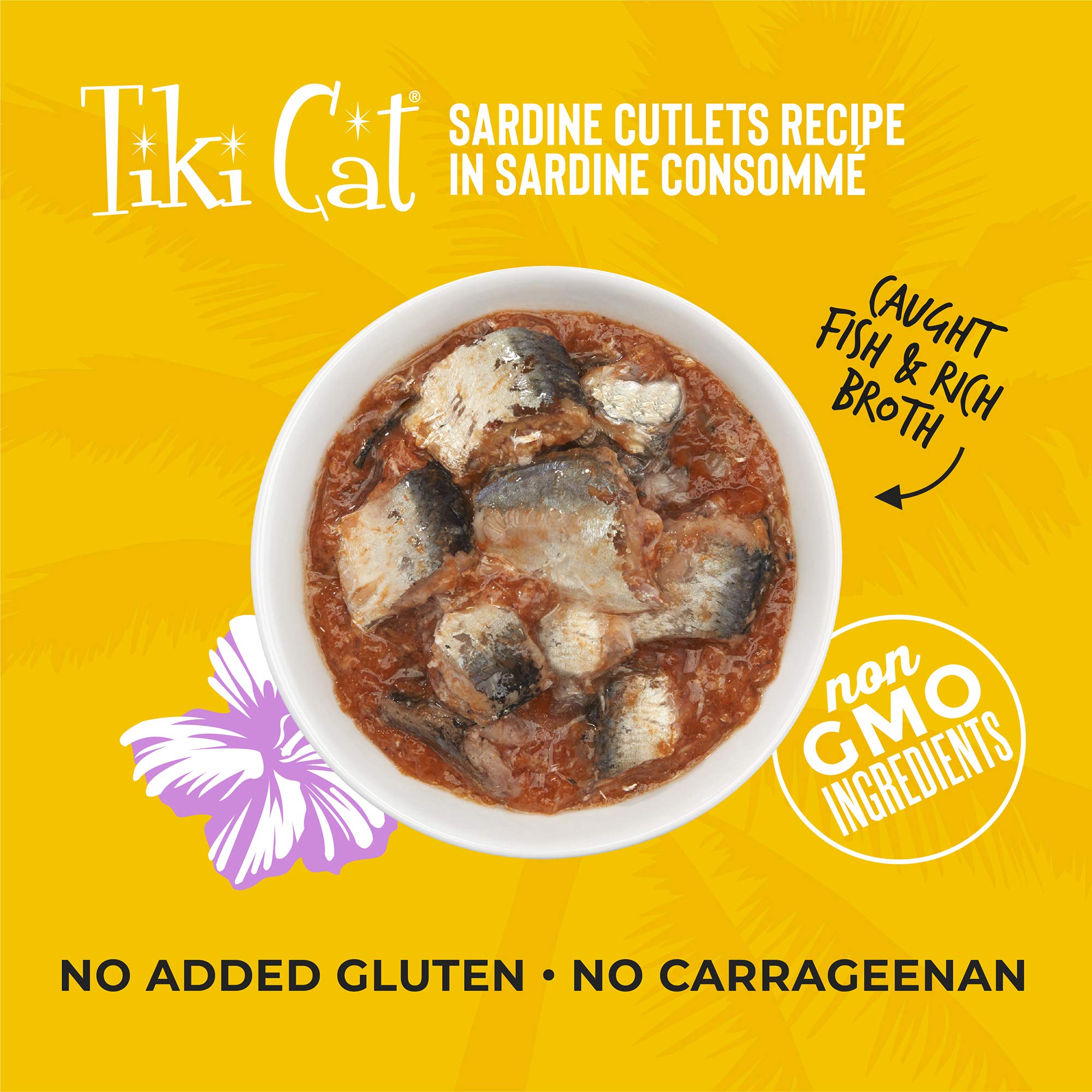 Tiki Cat Grill, Sardine Cutlets, High-Protein and 100% Non-GMO Ingredients, Wet Whole Foods Cat Food for All Life Stages, 2.8 oz