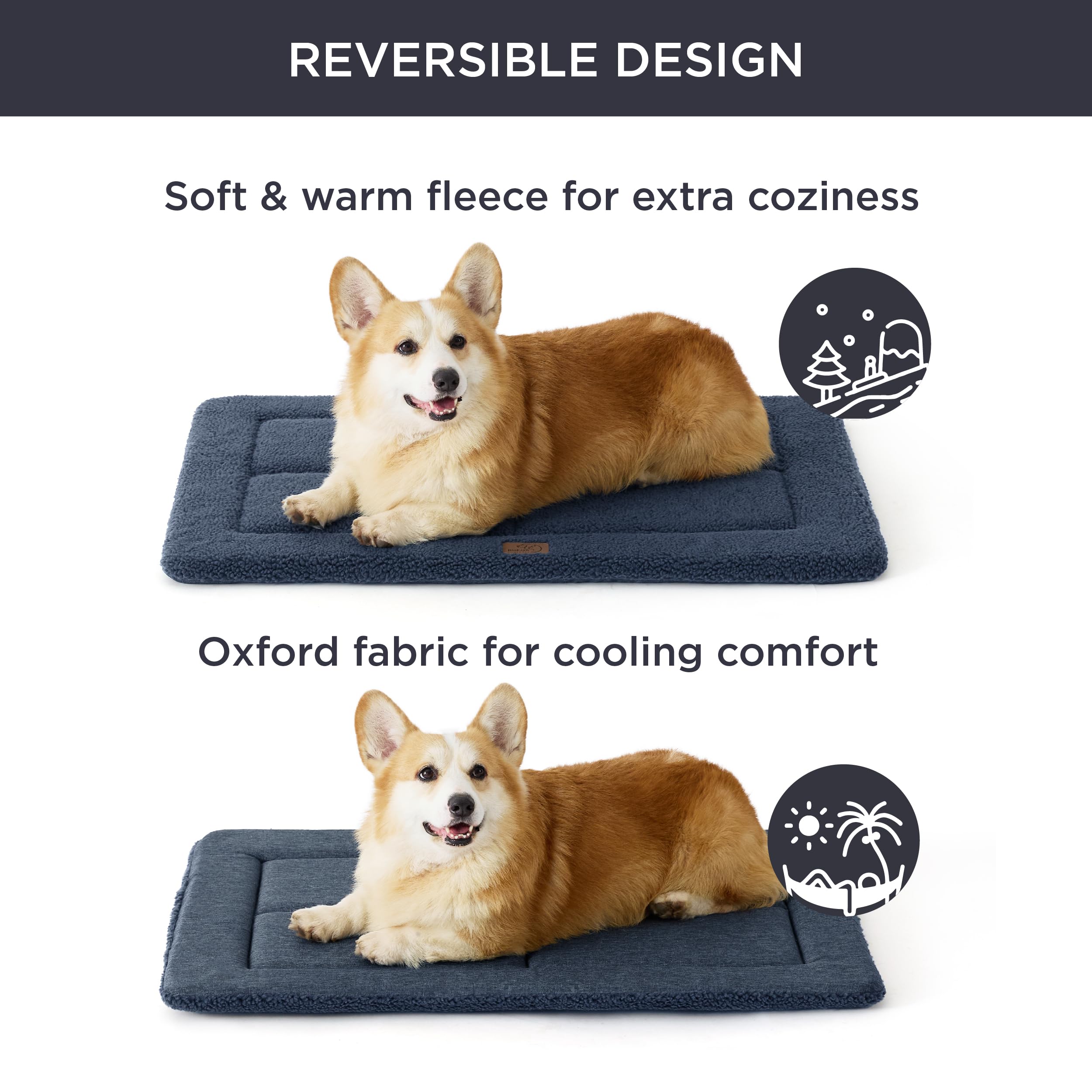Bedsure Washable Dog Bed For Large Dogs, Reversible Foam Floor Pet Mat, Lightweight Travel Flat Puppy Mattress For Indoor & Outd