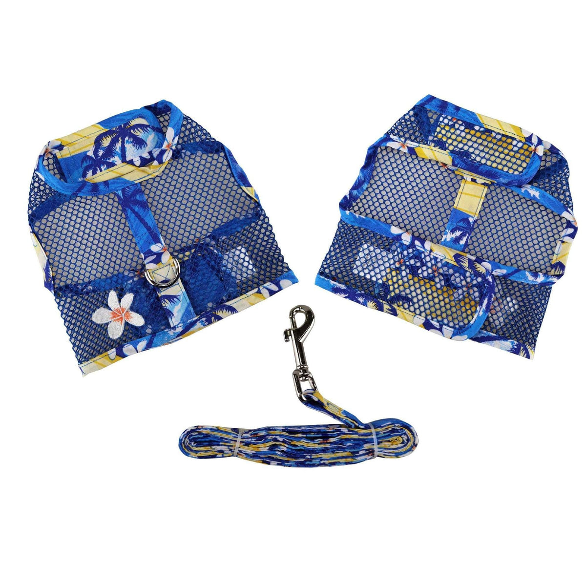 Cool Mesh Dog Harness with Leash - Catching Waves (Small)