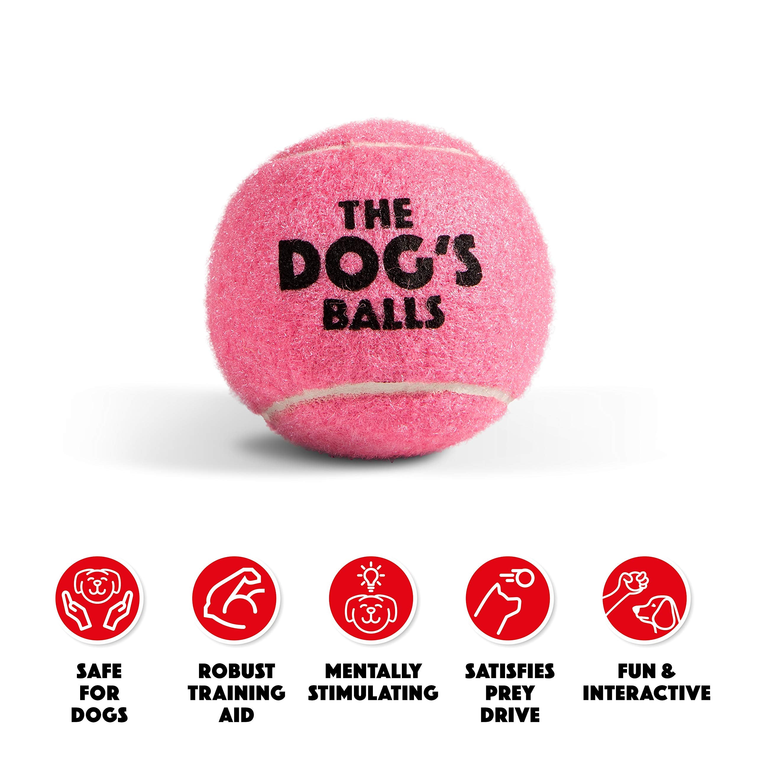 The Dog'S Balls, Dog Tennis Balls, 12-Pack Pink Dog Toy, Strong Dog & Puppy Ball For Training, Play, Exercise & Fetch