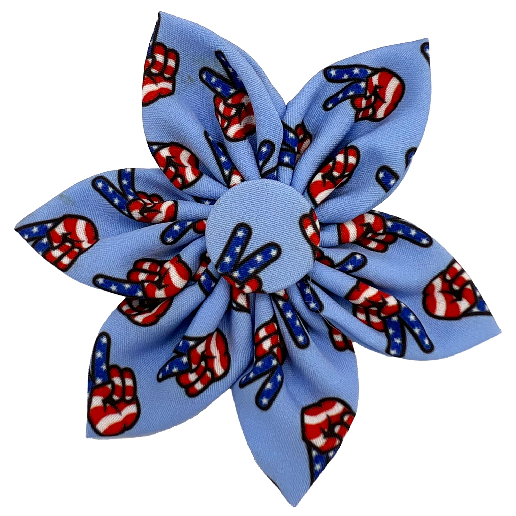 Huxley & Kent Pet Pinwheel | Patriots For Peace (Large) | Collar Accessory For Dogs/Cats | Bow Collar Attachment | Cute, Comfort