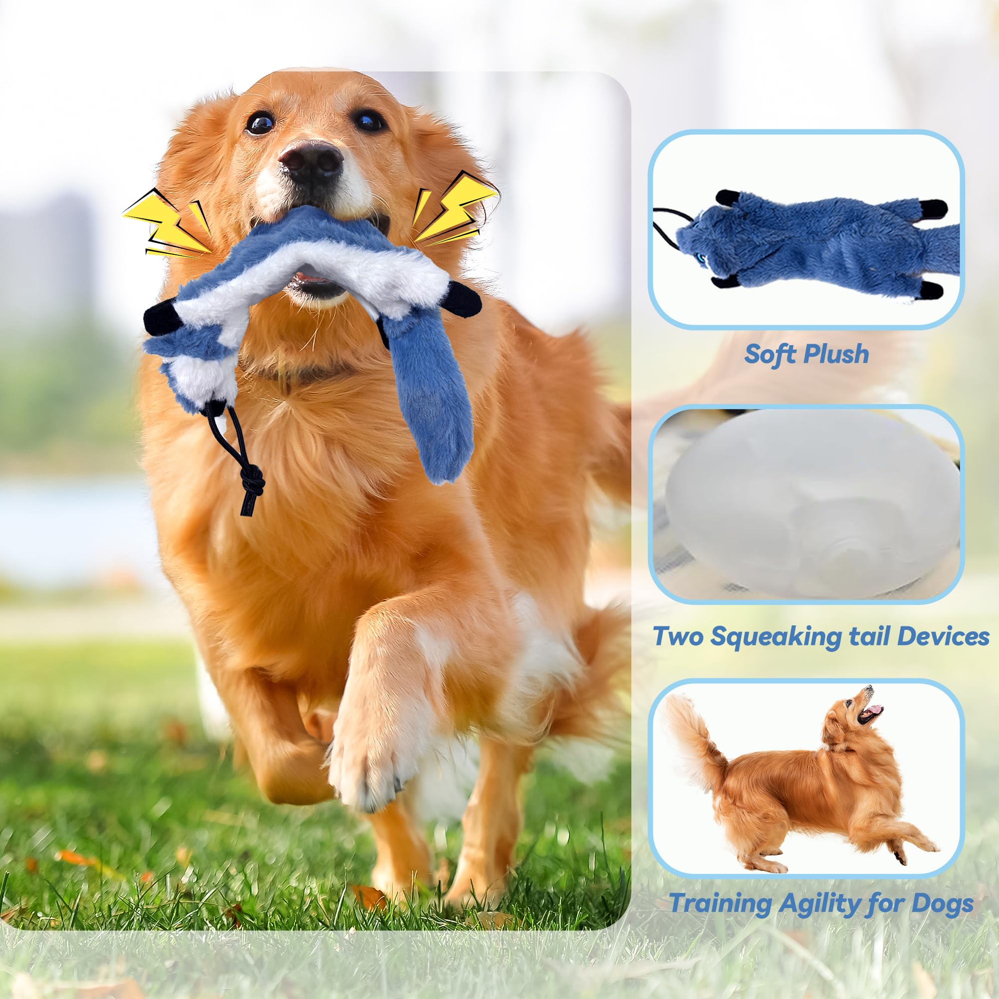 GRETMIX Flirt Pole for Dogs, Interactive Toys Tug-of-war for Dogs, Four-Section Retractable Adjustable Length, Chase Toys with R