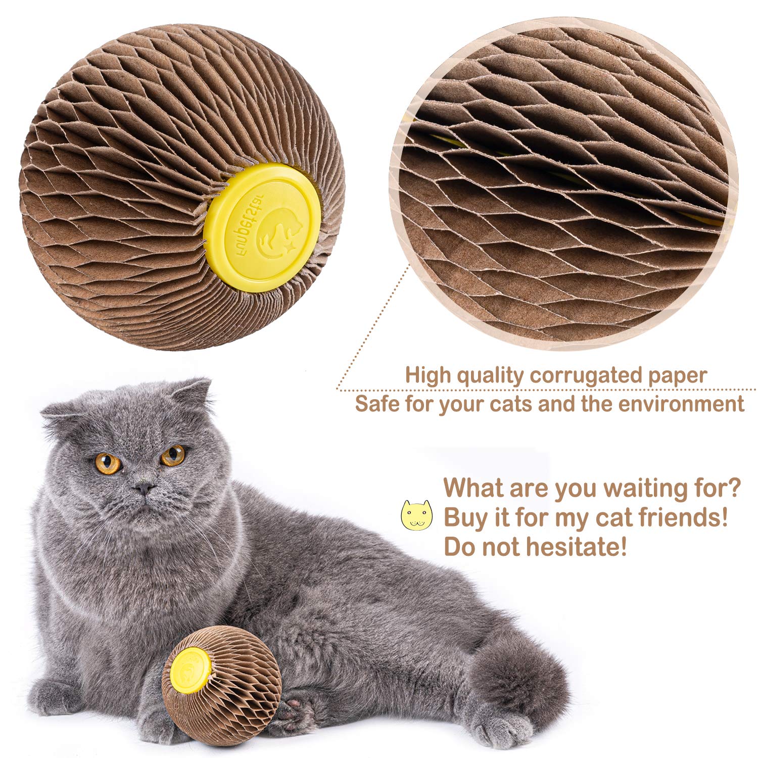 Areiia Catnip Ball Toy For Cats Catnip Refillable Scratcher Ball Kitty'S Faithful Playmate Reduce Obesity And Loneliness Csb01Br