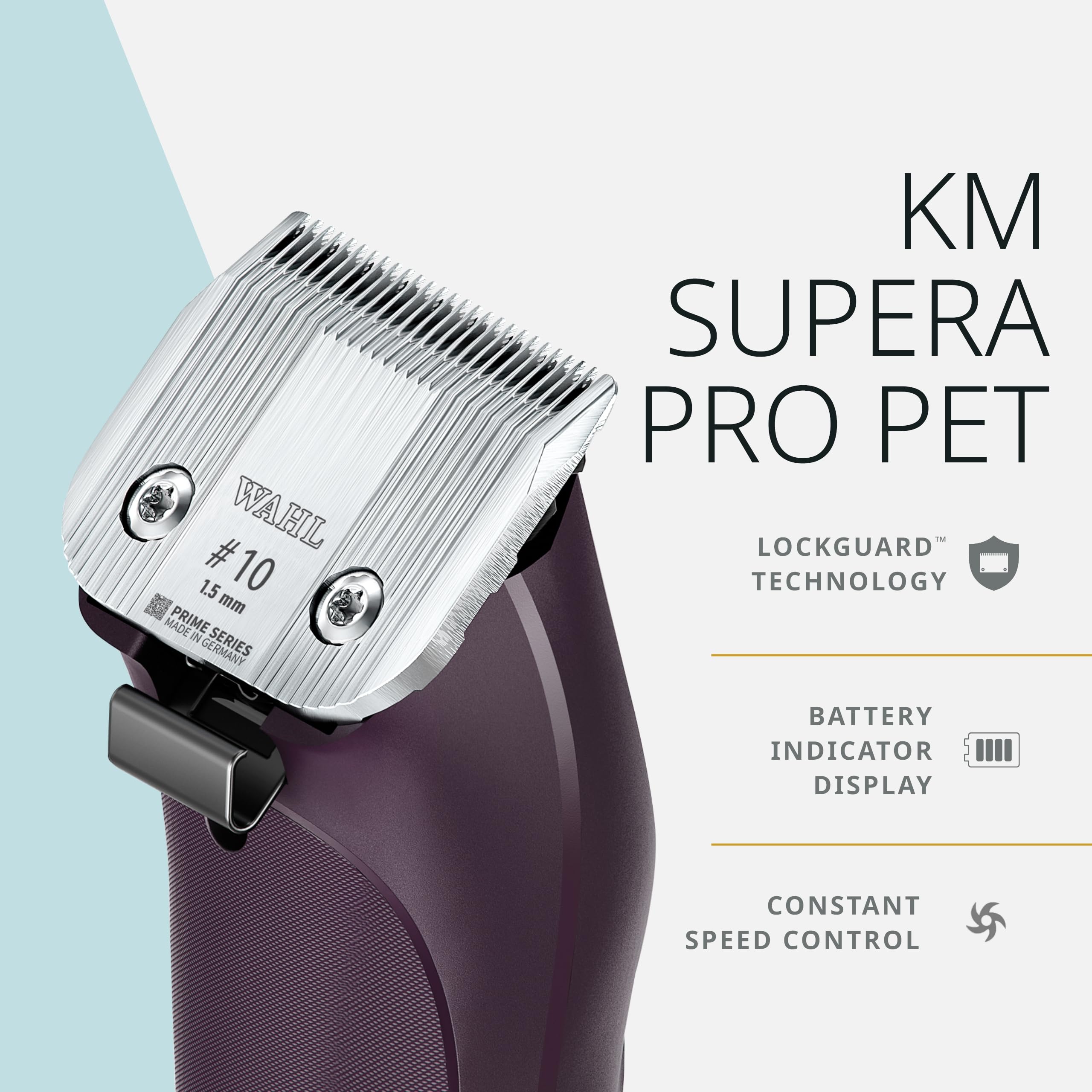 Wahl Pro Animal Km Supera Cordless Pet Clipper - Pet Clipper For Cat & Dog Grooming - Battery Powered Cordless Clipper - Feature