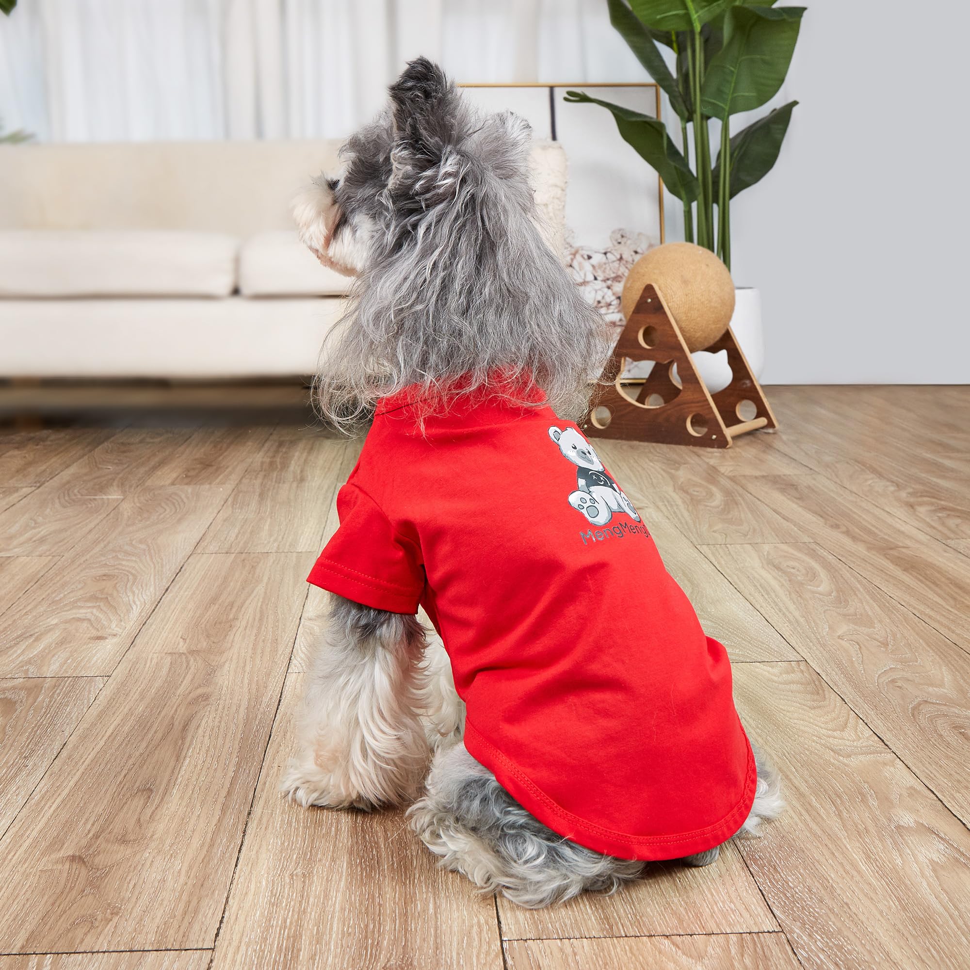 Mengmengda Dog Shirt For Small Dogs Girl Boy, Dog Pajamas, Indoor Catton Clothes, Schnauzer, Chihuahua, Dachshund, Puppy Breatha