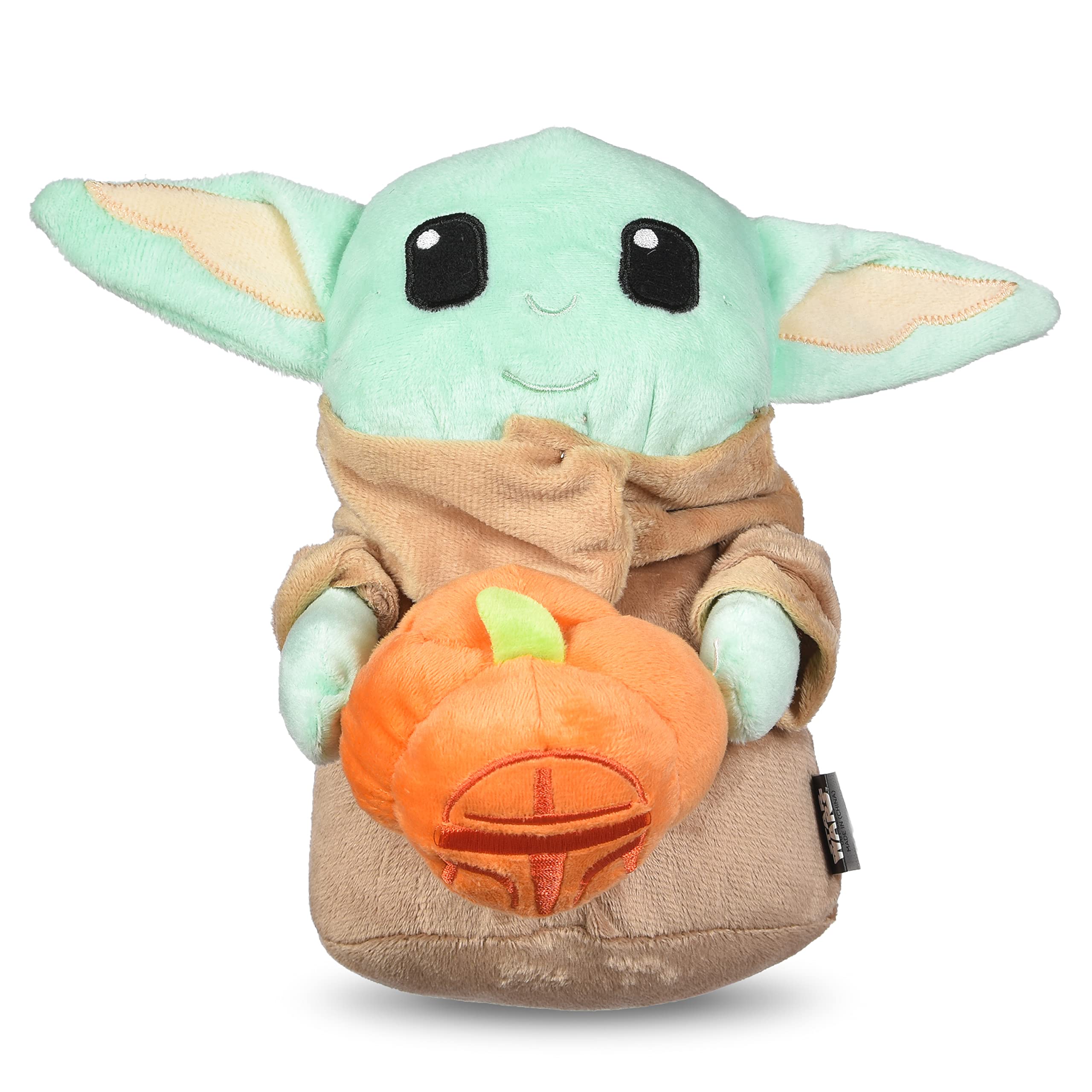STAR WARS Halloween Grogu Pumpkin 9 Squeaky Plush Pet Toy | for Pets Squeaky Toy | Dog Toys, The Child | Gifts for Pets, Hallowe