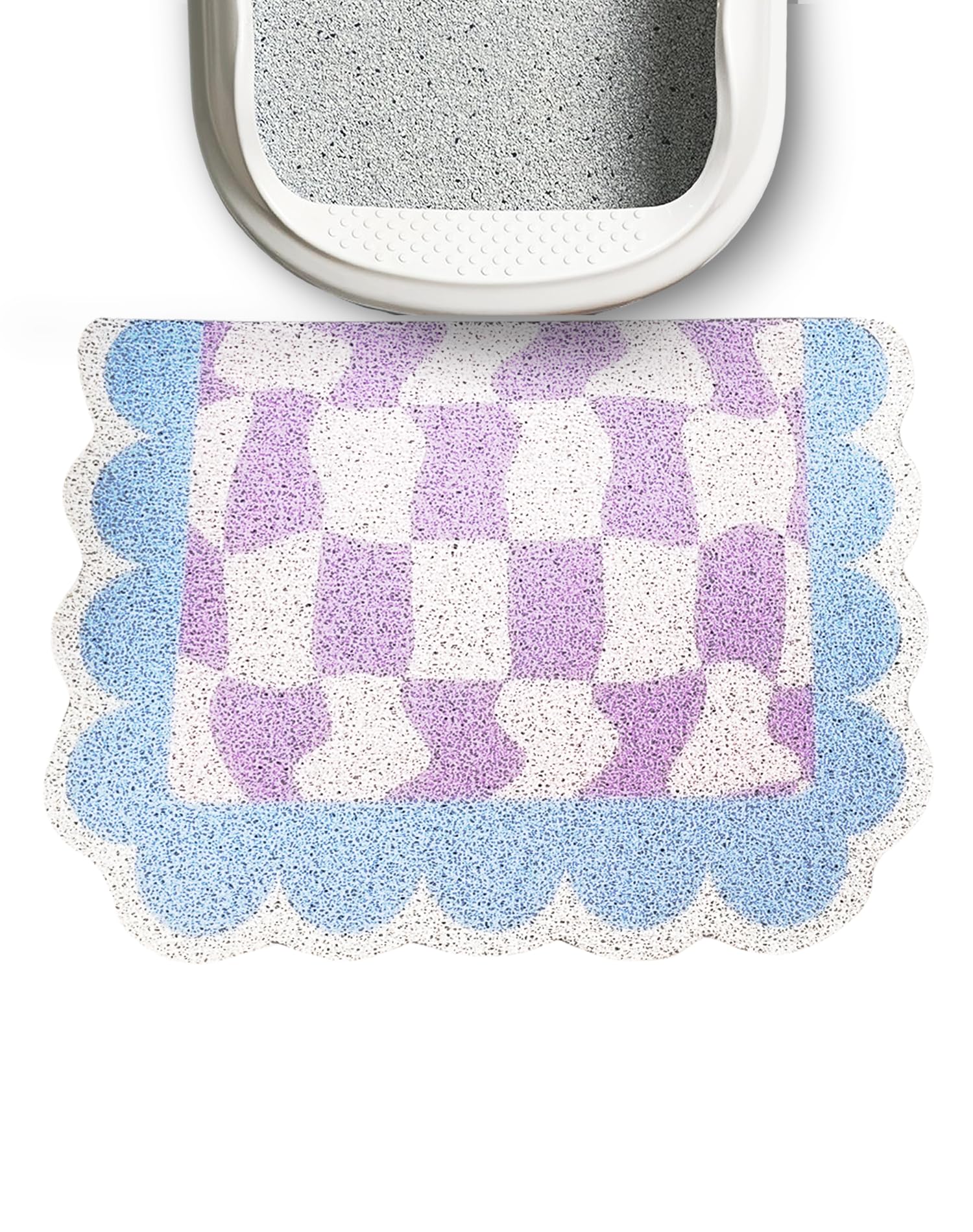 Lukamoo Cute Cat Litter Mat (Blue, Medium (24'' X 16''))