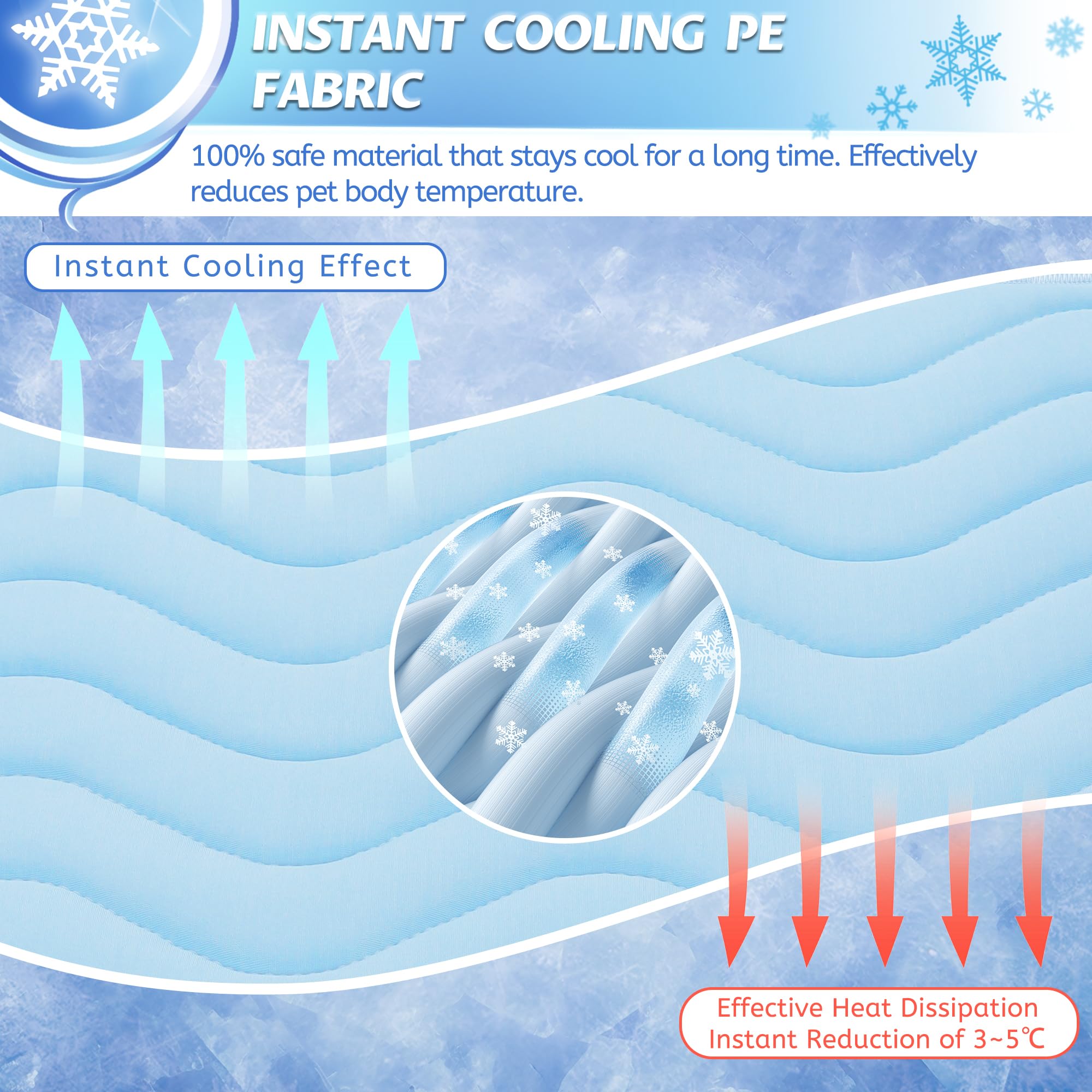 Zengaoou Summer Dog Cooling Mat,Washable Ice Silk Self Cool Pad For Small Medium Large Dogs And Cats, Indoor Outdoor Pet Sleepin