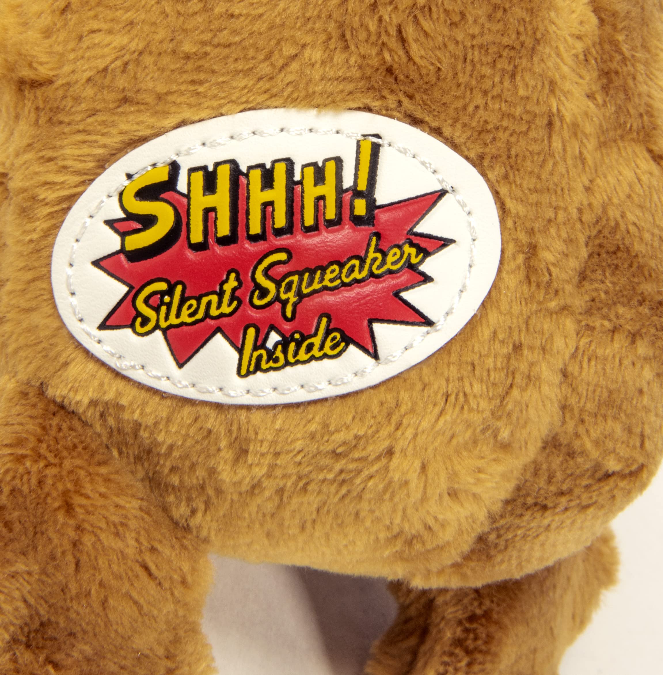 Godog Crazy Hairs Lion Silent Squeak Plush Dog Toy, Chew Guard Technology - Tan, Large