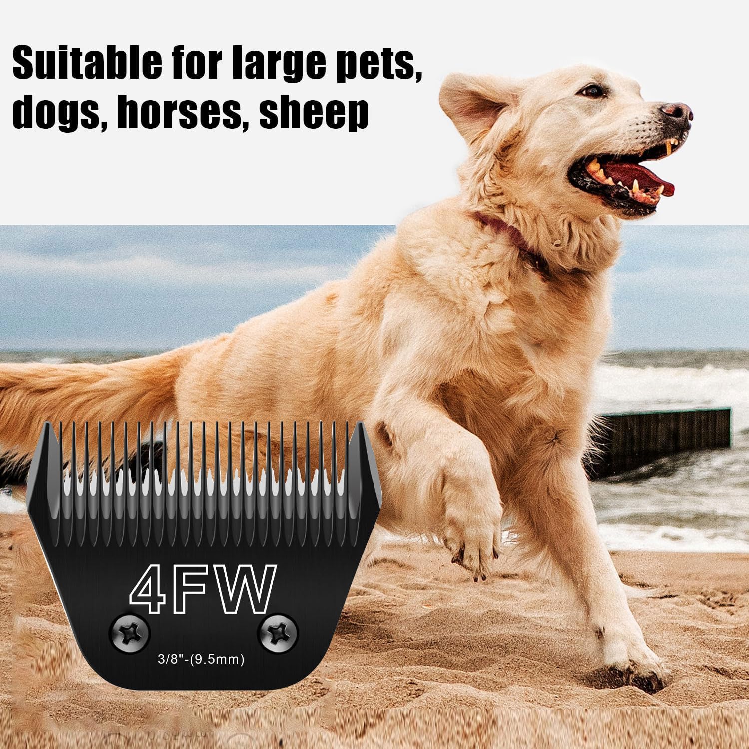 4Fw Wide Blades For Dog Grooming Blades Compatible With Andis Dog Clippers Blades,Dog Clipper Blades Compatible With Oster A5,Wa