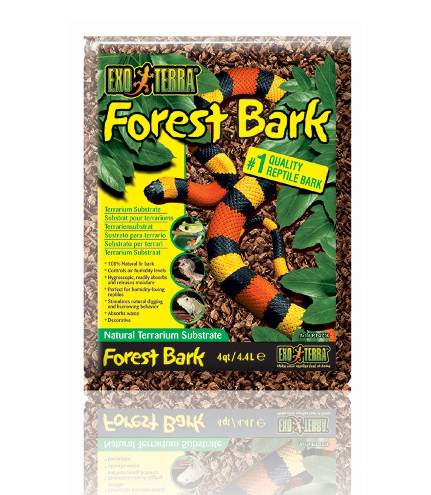 Exo Terra Forest Bark, Natural Terrarium Substrate, 4 Quarts, PT2750