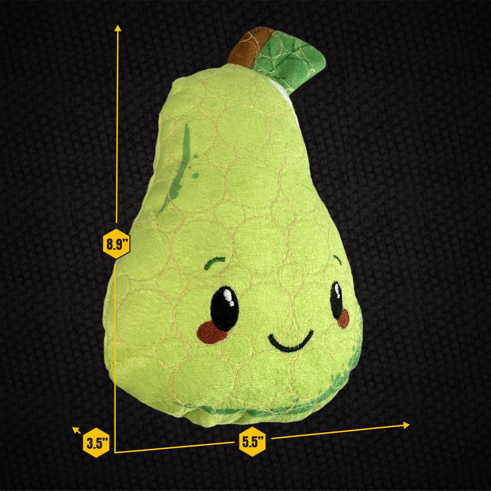 Bite Force -Durable & Strong Dog Toy Mr. Pear with Squeaker, Kevlar-Reinforced for Aggressive Chewers for Small Medium Large Dog