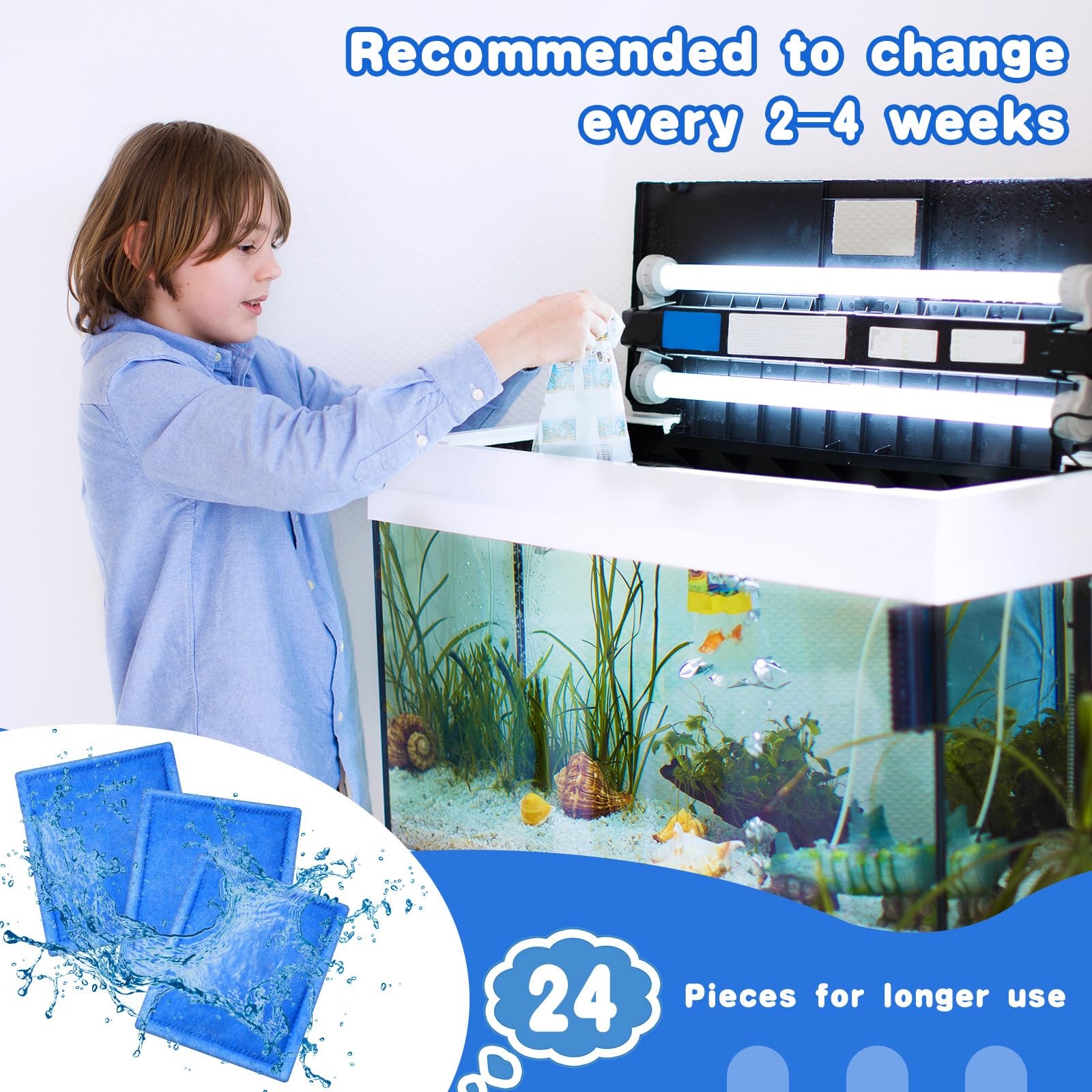 Preboun 24 Pcs Aquarium Filter Cartridge Compatible With Aquatech Ez Change #3 Fish Tank Filter Cartridge Compatible With Aquate