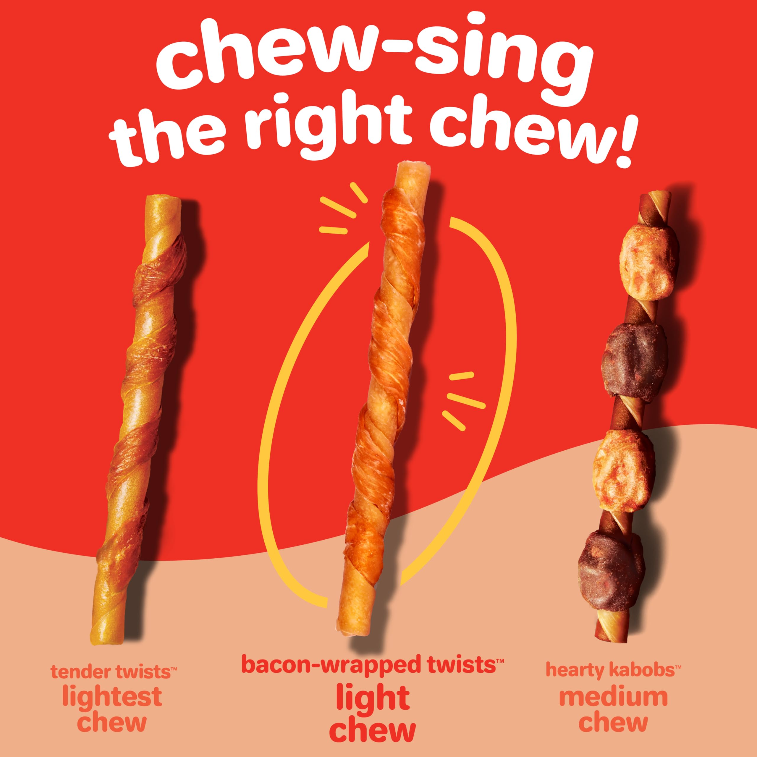 Hartz New Oinkies Bacon Wrapped Twists, Real Meaty Chews with 100% Real Bacon and No Beefhide, 14 Count