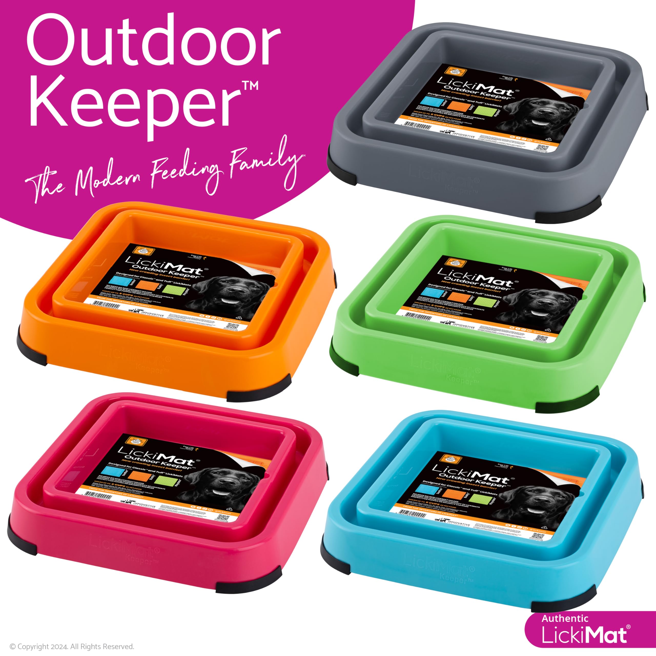 LickiMat Outdoor Keeper Dog Feeding Station - Slow Feeder Lick Mat Keeper for Dogs Food, Treats, Yoghurt & Peanut Butter - Exten