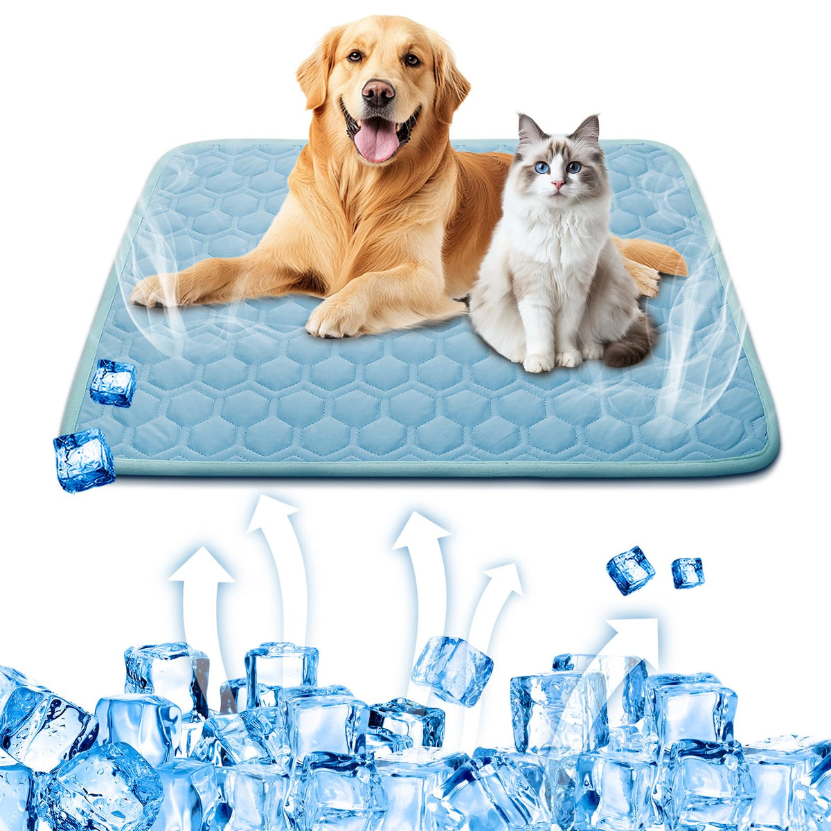 Xinchangshangmao Upgrade Dog Cooling Mat, Pet Dog Self Cooling Pad, Ice Silk Washable Cooling Mat For Dogs Cats Kennels Crates B