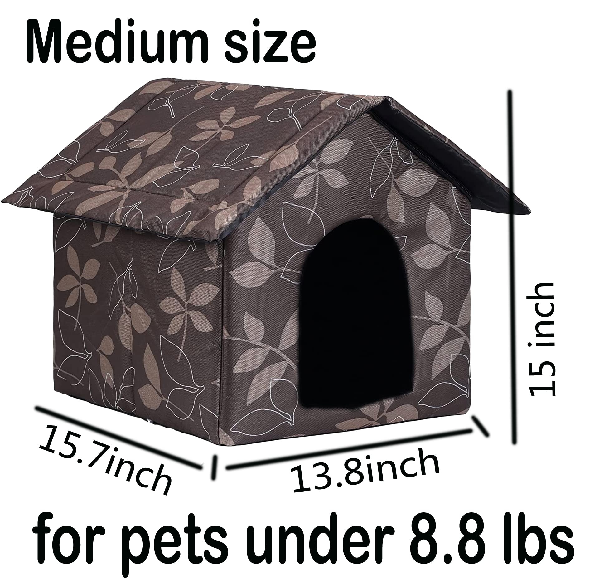 Cat Houses For Outdoor Cats Outdoor Houses For Feral Cats Cat House With Weatherproof Canvas Roof Stray Shelter (Brown, Medium-H