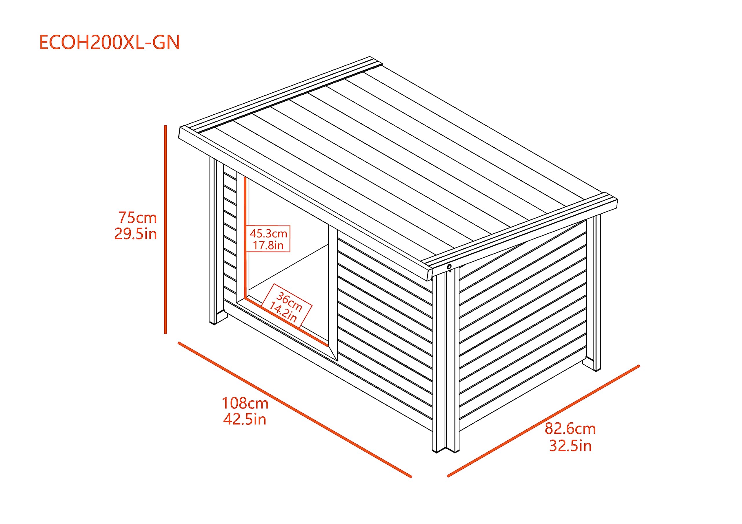 ECOFLEX Lodge Style Dog House - X Large