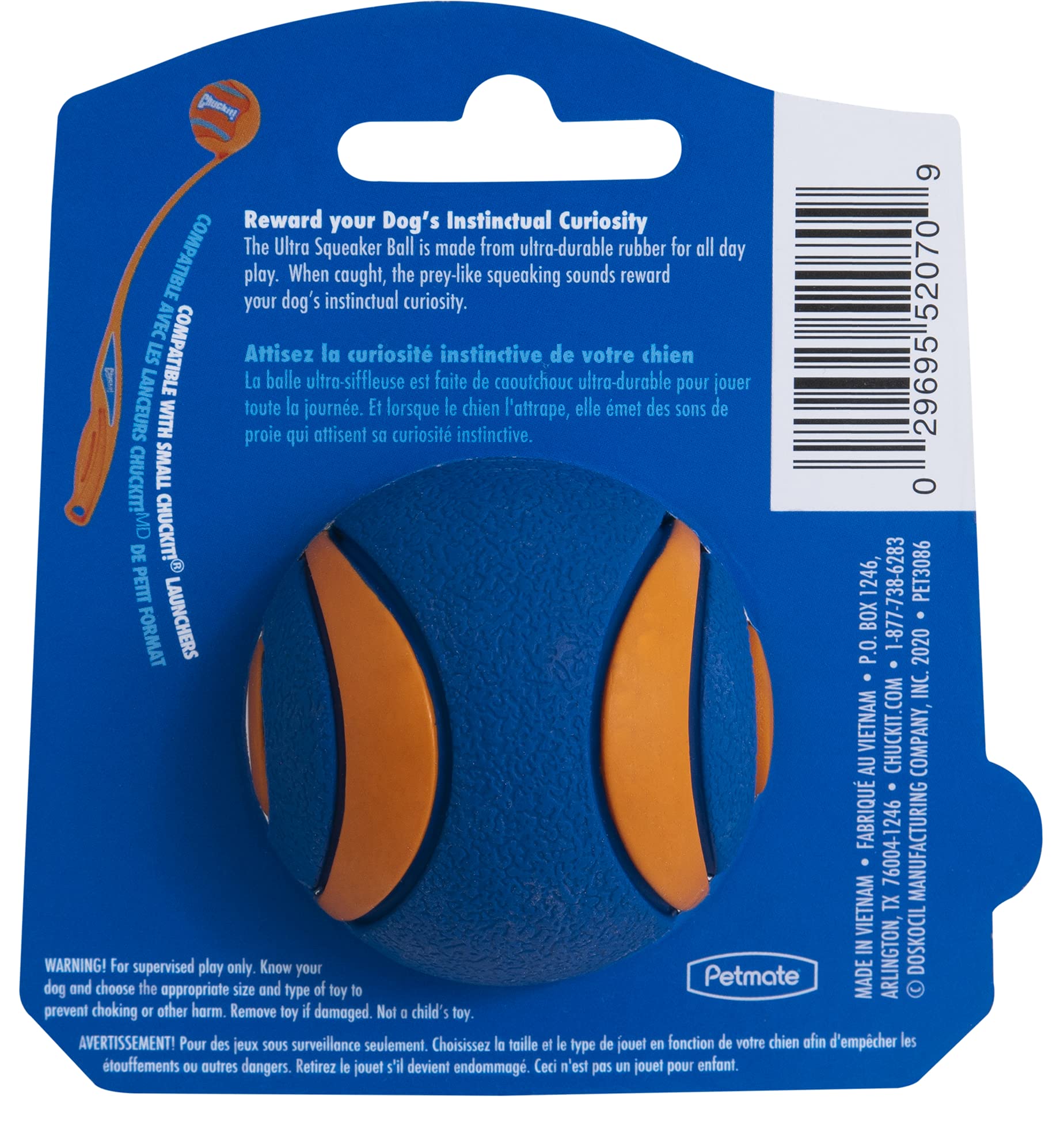 Chuckit! Ultra Squeaker Ball, Small (2 Inch) 1 Pack