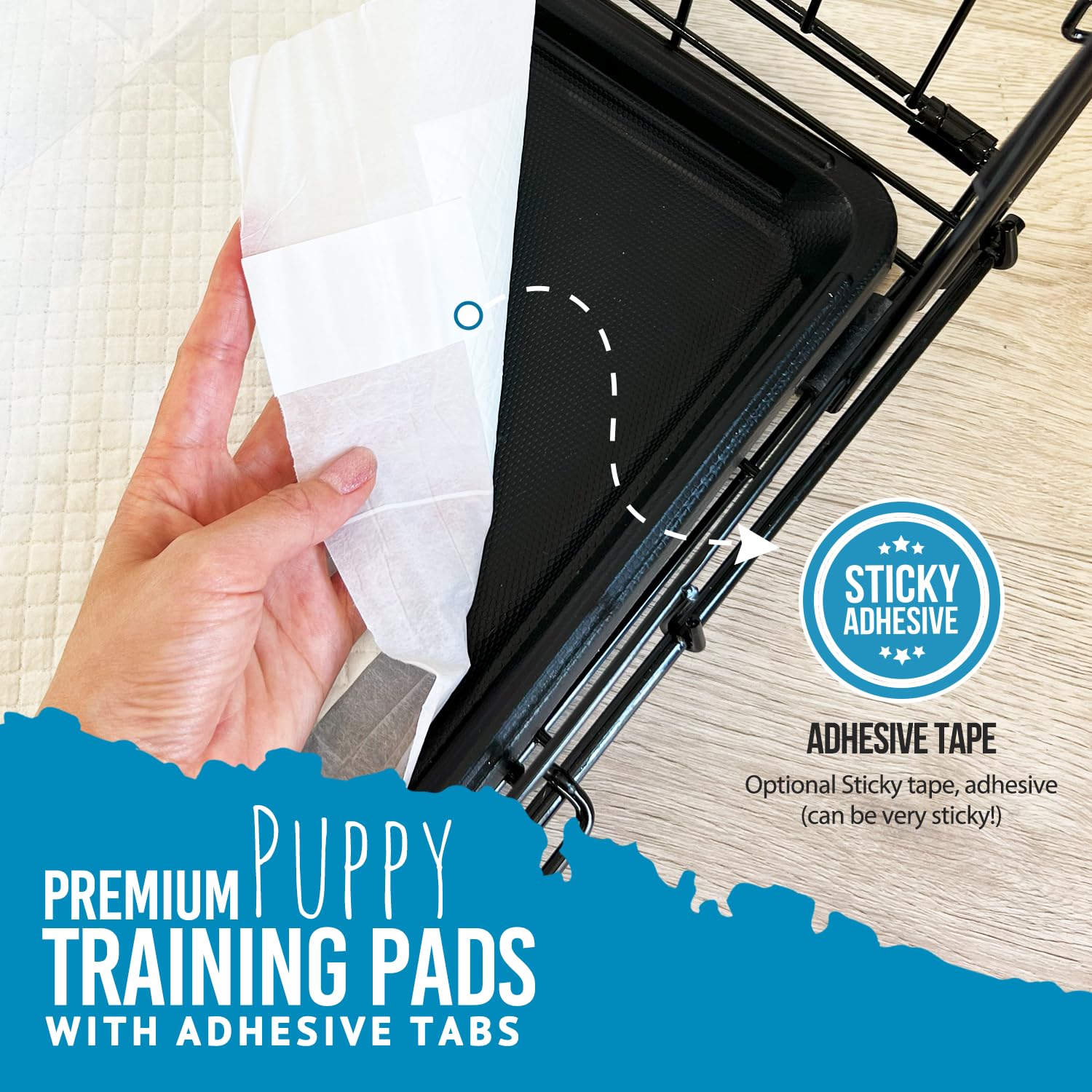 Bulldogology 50-Count Dog Puppy Pads (24x24) Large Pee Pads for Dogs - 6 Layer Pet Training Pads, Super Absorbent Puppy Pads wit