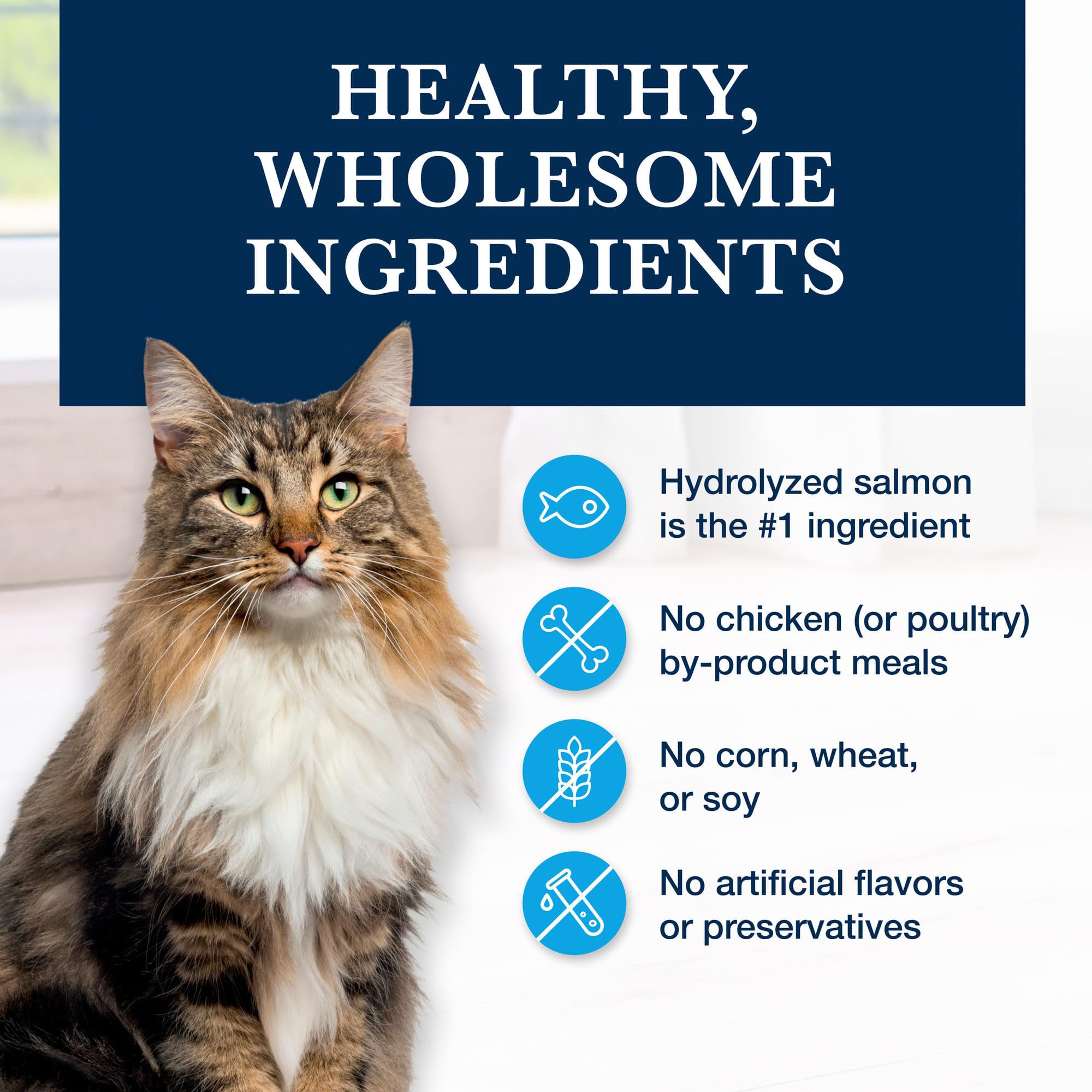 Blue Buffalo Natural Veterinary Diet HF Hydrolyzed for Food Intolerance Dry Cat Food, Salmon 7-lb bag