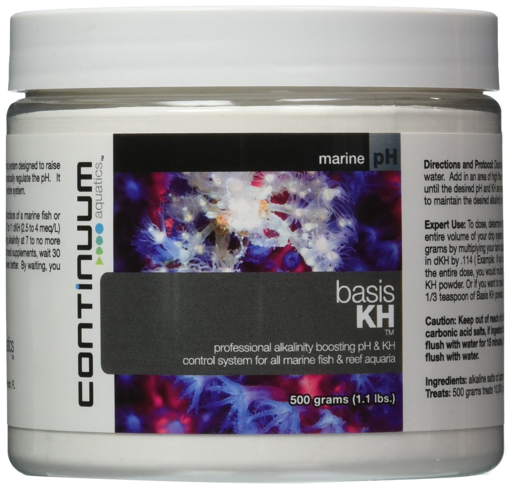 Continuum Aquatics Reef Basis KH Buffer - Professional Alkalinity Boosting pH & KH Buffer Powder for Marine Saltwater Fish and R