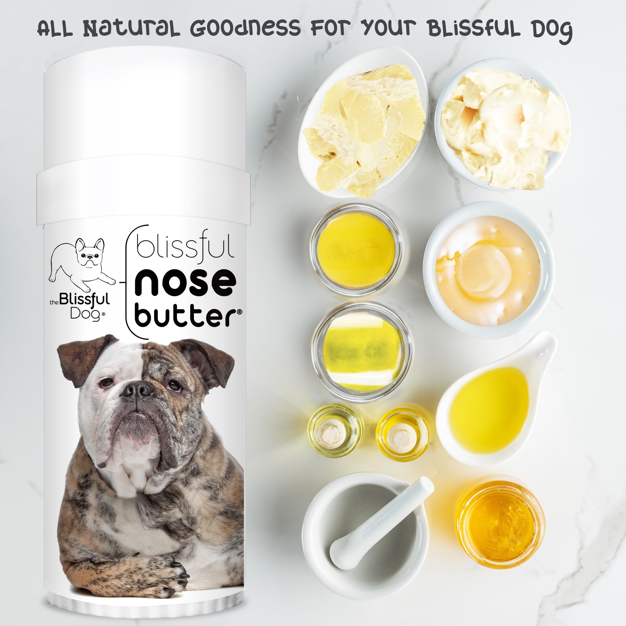 The Blissful Dog Olde English Bulldogge Unscented Nose Butter - Dog Nose Butter, 2 Ounce