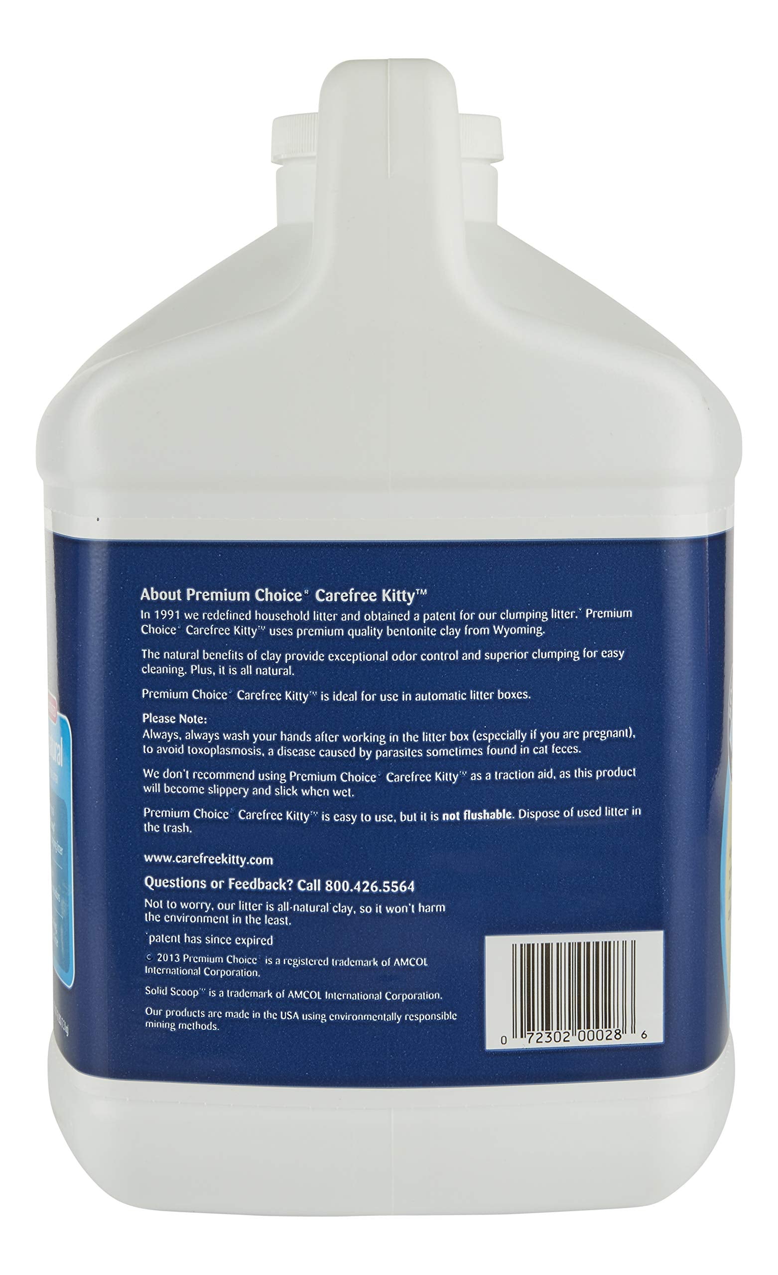 Premium Choice All Natural Unscented Scoopable Cat Litter, 16 Pound Jug