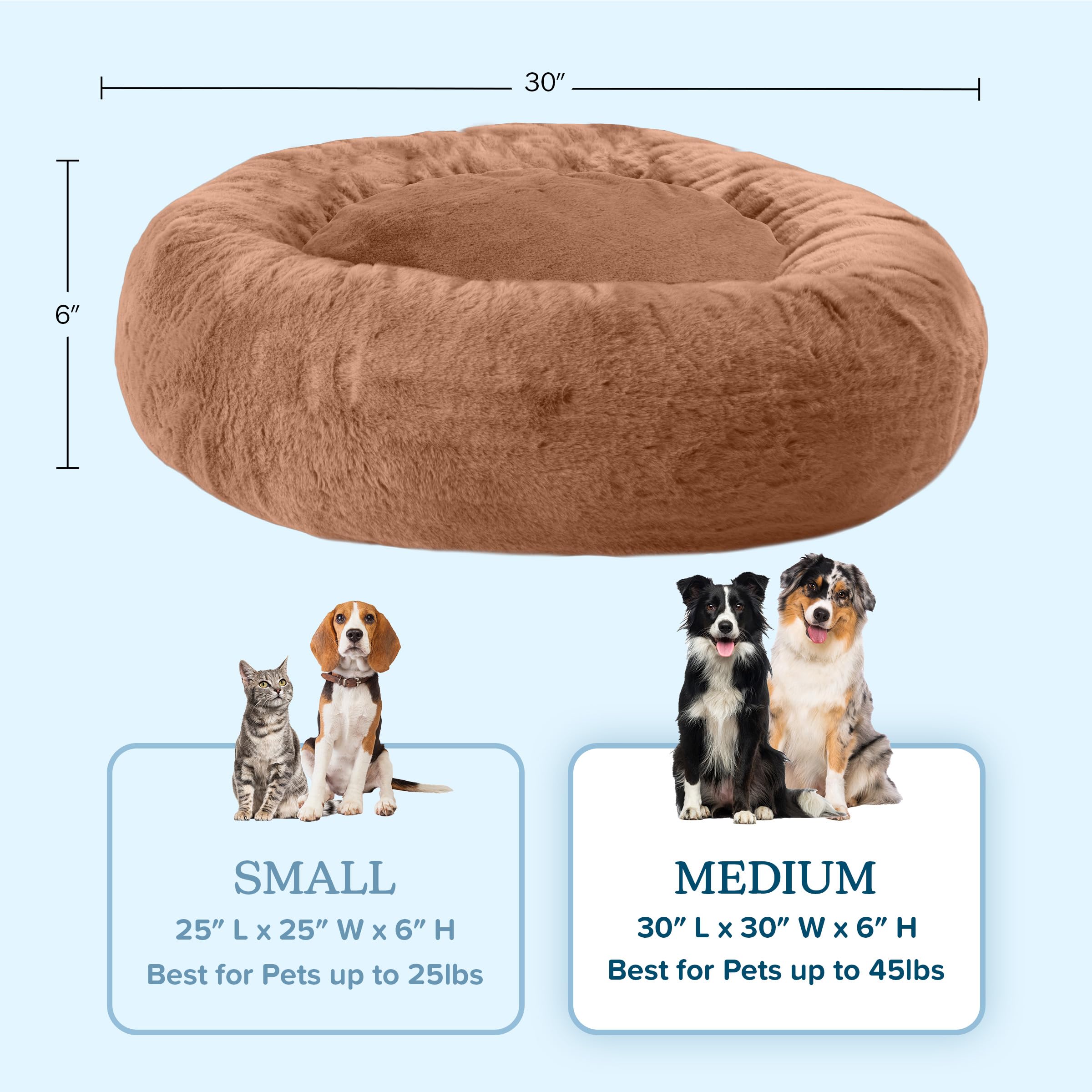 Petmaker Dog Bed - Donut Dog Bed And Cat Bed For Medium Pets - Dog Bed With Removable Washable Cover And Nonslip Bottom - Puppy