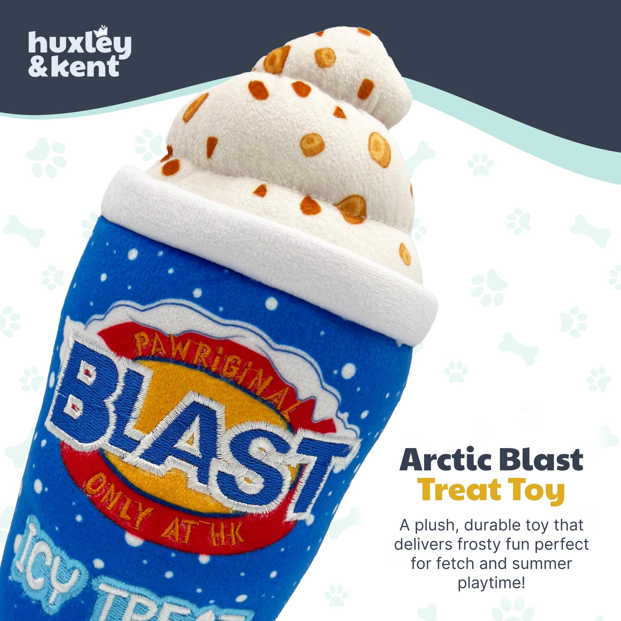 Huxley & Kent For Dogs - Arctic Blast Treat (Large) - Funny Dog Toy - Power Plush Dog Toy With Squeaker - Dog Gift - Fun, Durabl