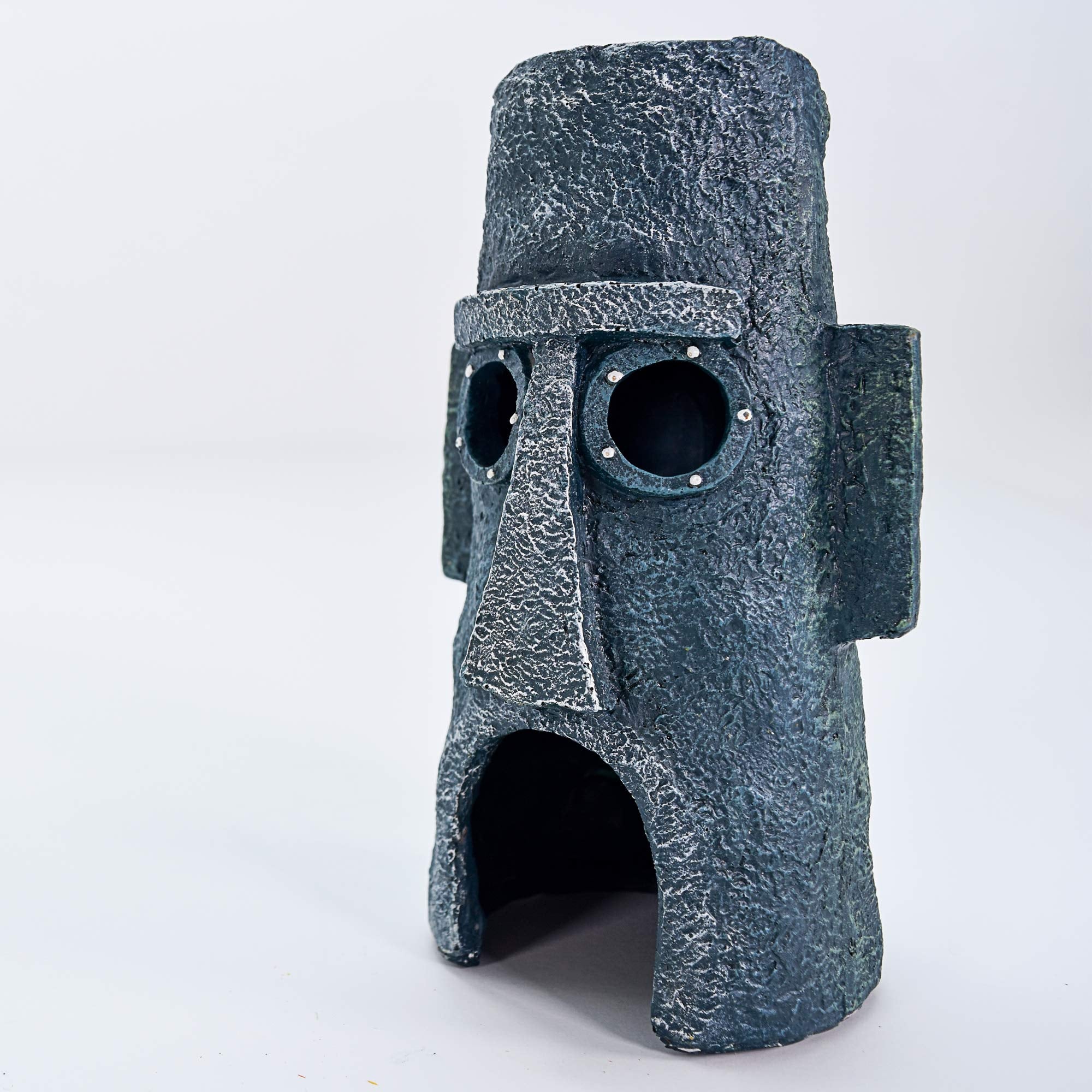 Penn-Plax Spongebob Squarepants Aquarium Ornament - Squidward’s Easter Island Home, Large, Multicolor, Resin, Model SBR46