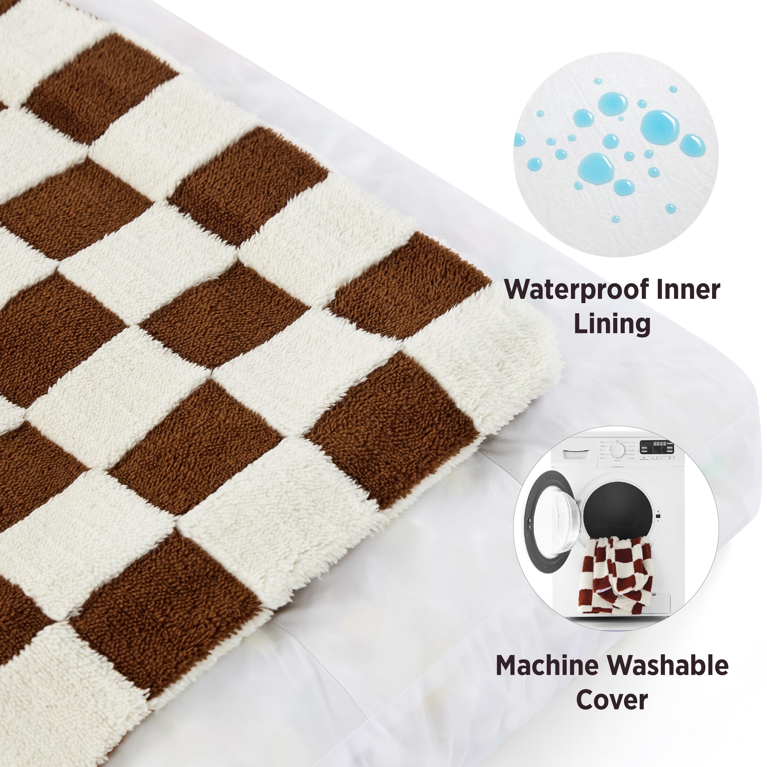 Lesure Large Dog Beds-Thick Shredded Chopped Foam Pet Bed Indoor With Removable Cover, Cute Modern Fuzzy Plush & Anti Slip Botto