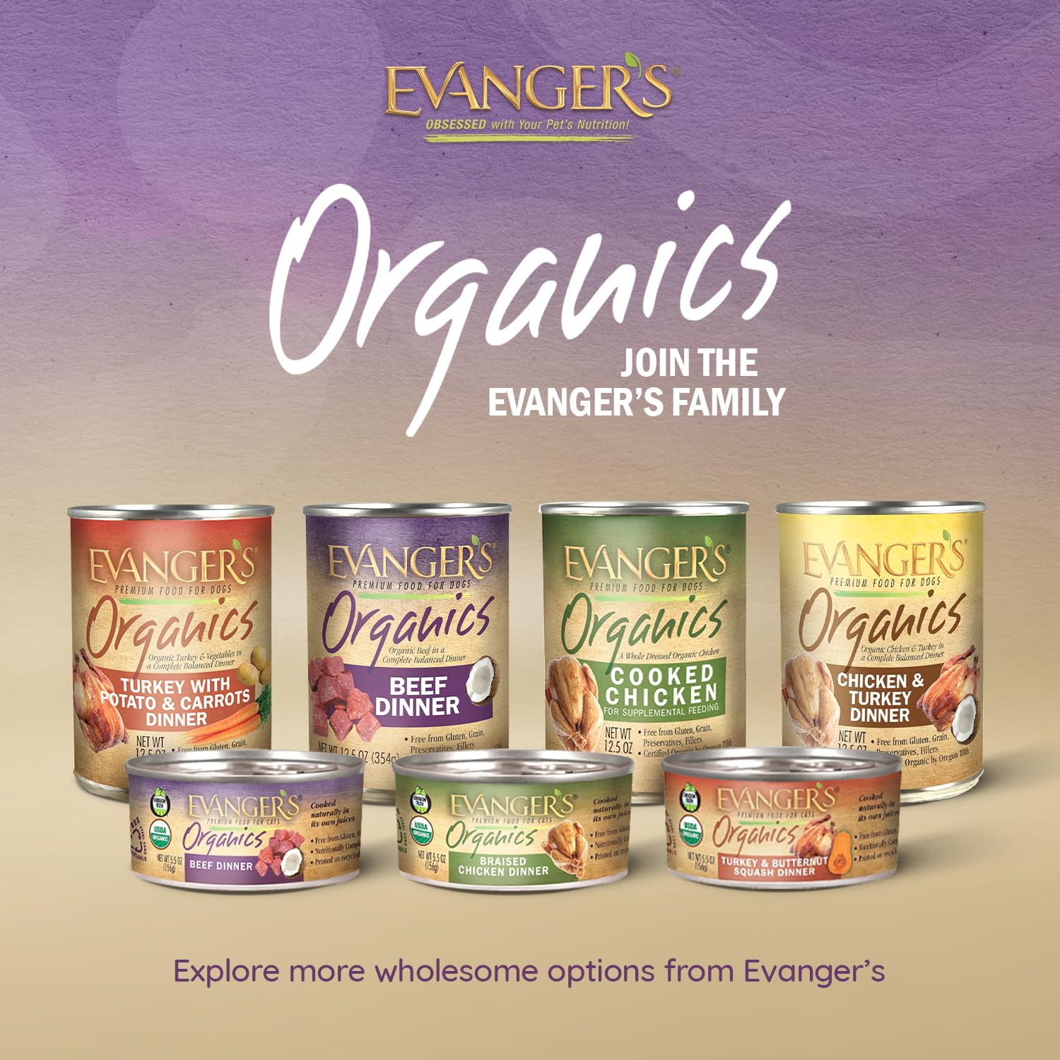 Evangers Organics Beef Dinner for Dogs - 12, 12.5 oz Cans