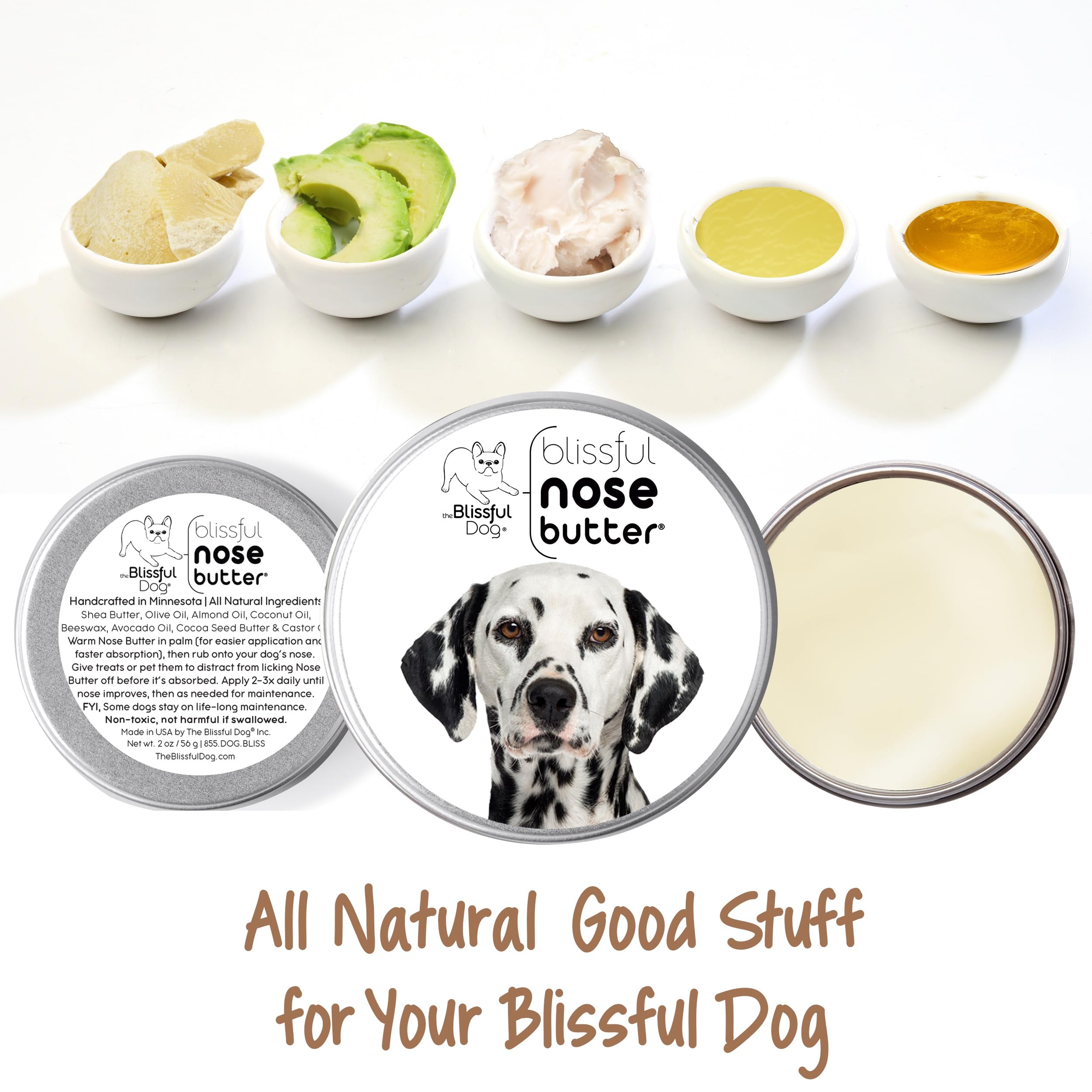 The Blissful Dog Dalmatian Unscented Nose Butter, 2-Ounce